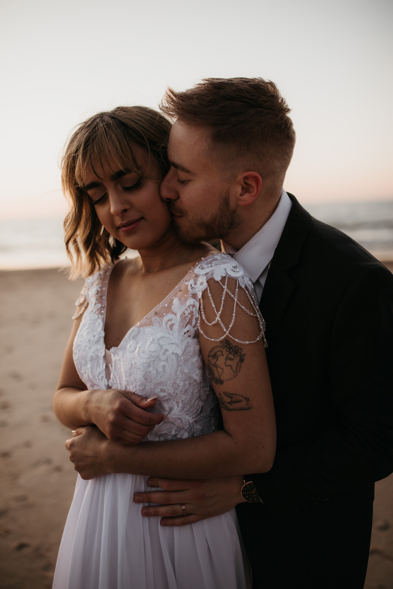Intimate elopement portraits at twilight