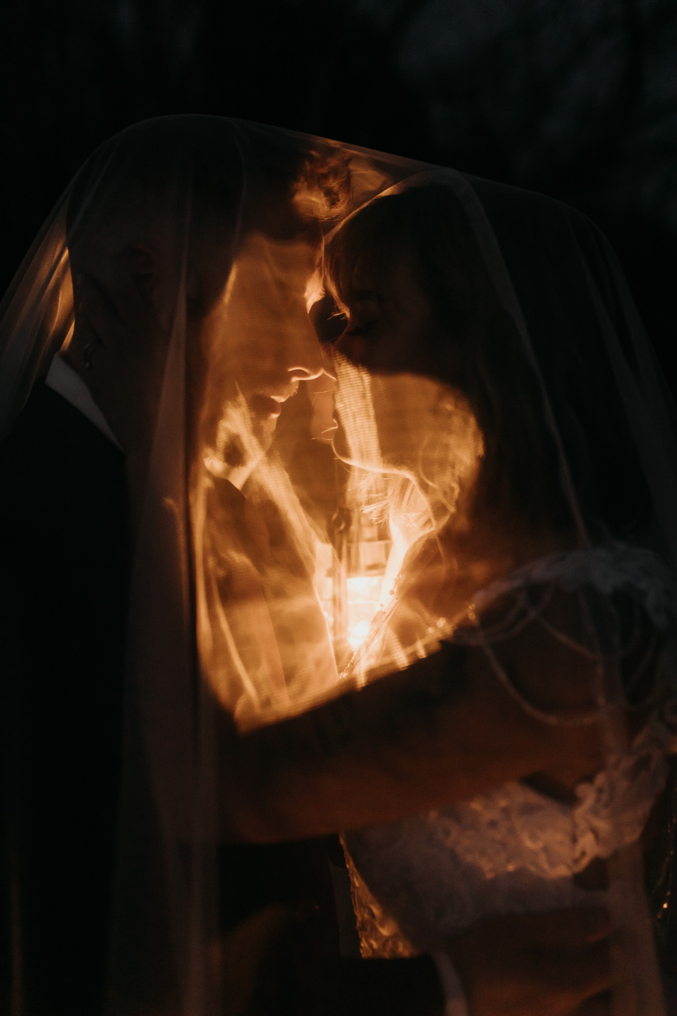 Intimate elopement with lanterns