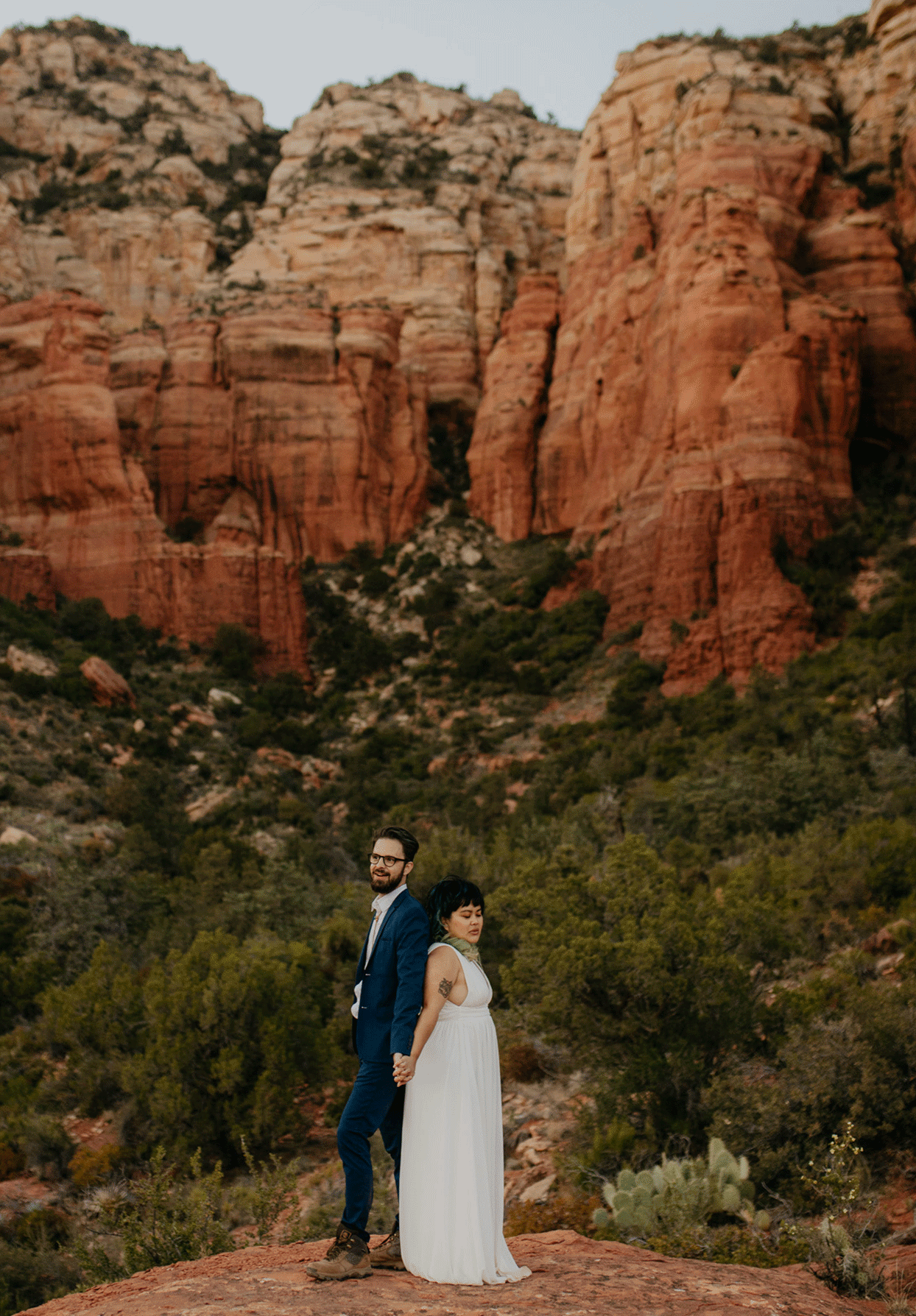 Sunset Sedona Elopement - quiet moments in the red rocks of Arizona