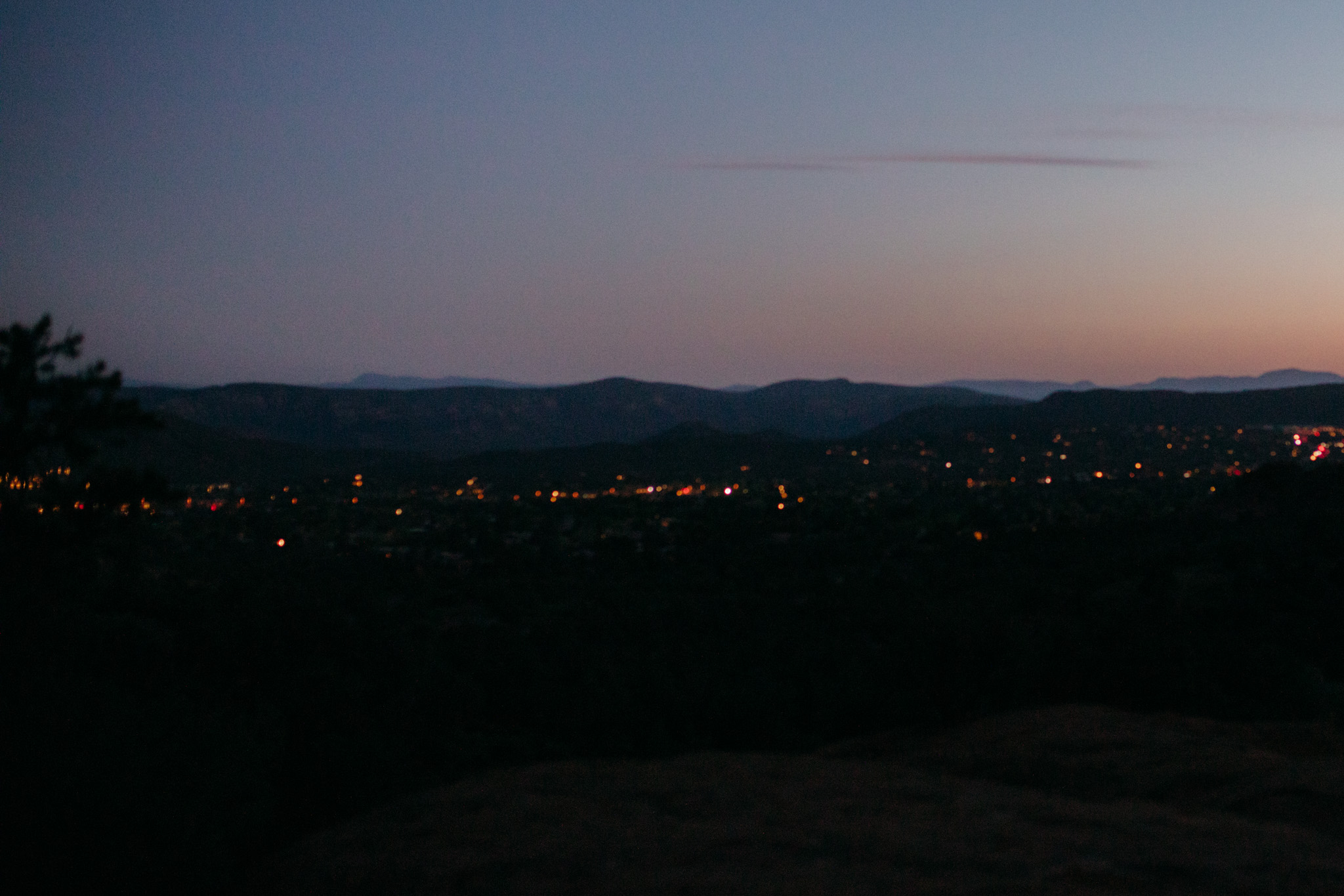 Sunset Sedona Elopement - blue hour headlamp photos