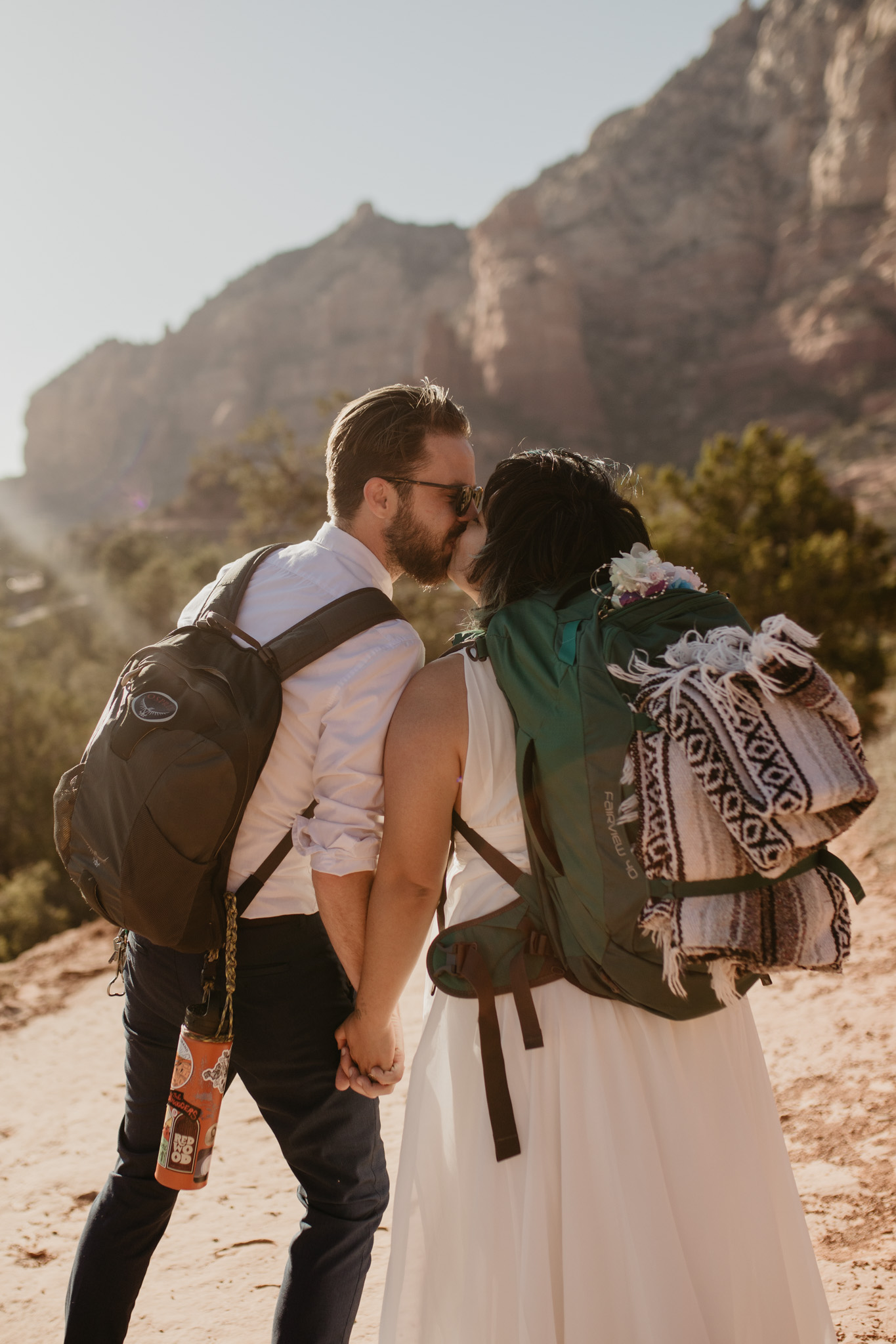 An adventurous Sedona elopement - hiking in the red rocks