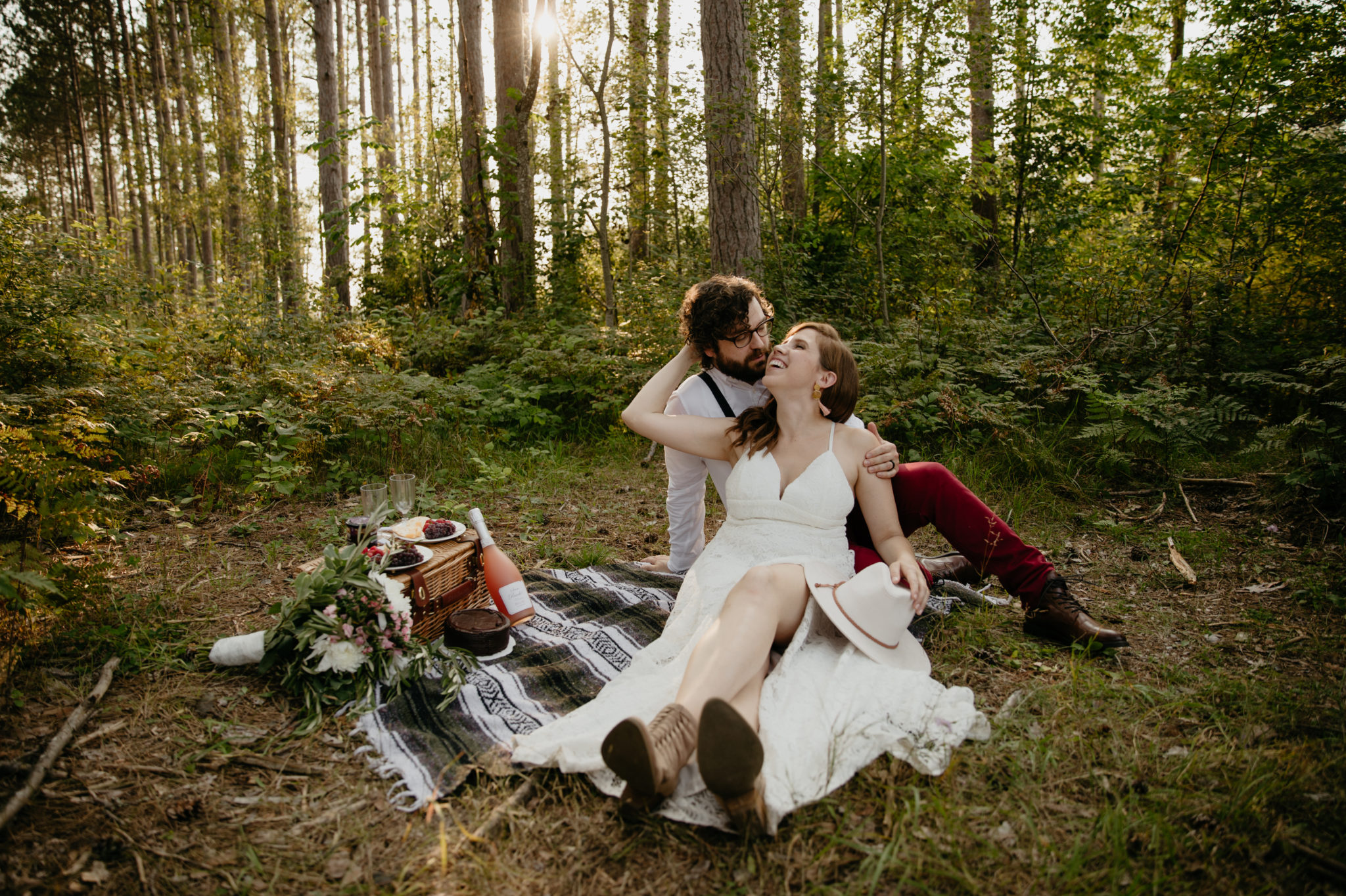 The prettiest forest picnic // Michigan elopement at Manistee Forest