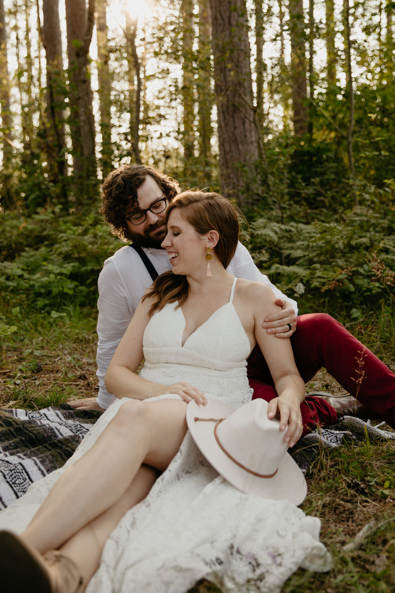 The prettiest forest picnic // Michigan elopement at Manistee Forest