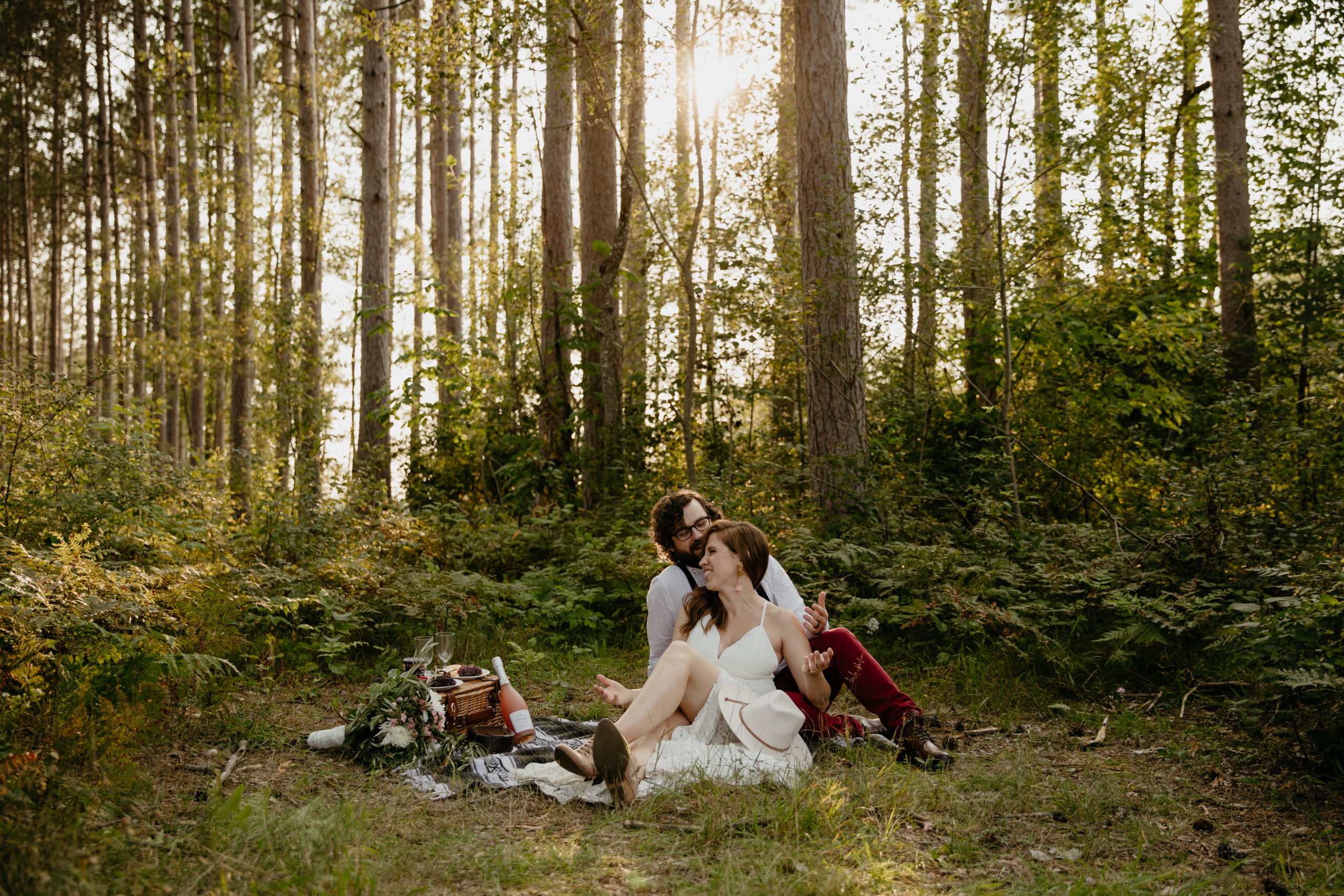 The prettiest forest picnic // Michigan elopement at Manistee Forest