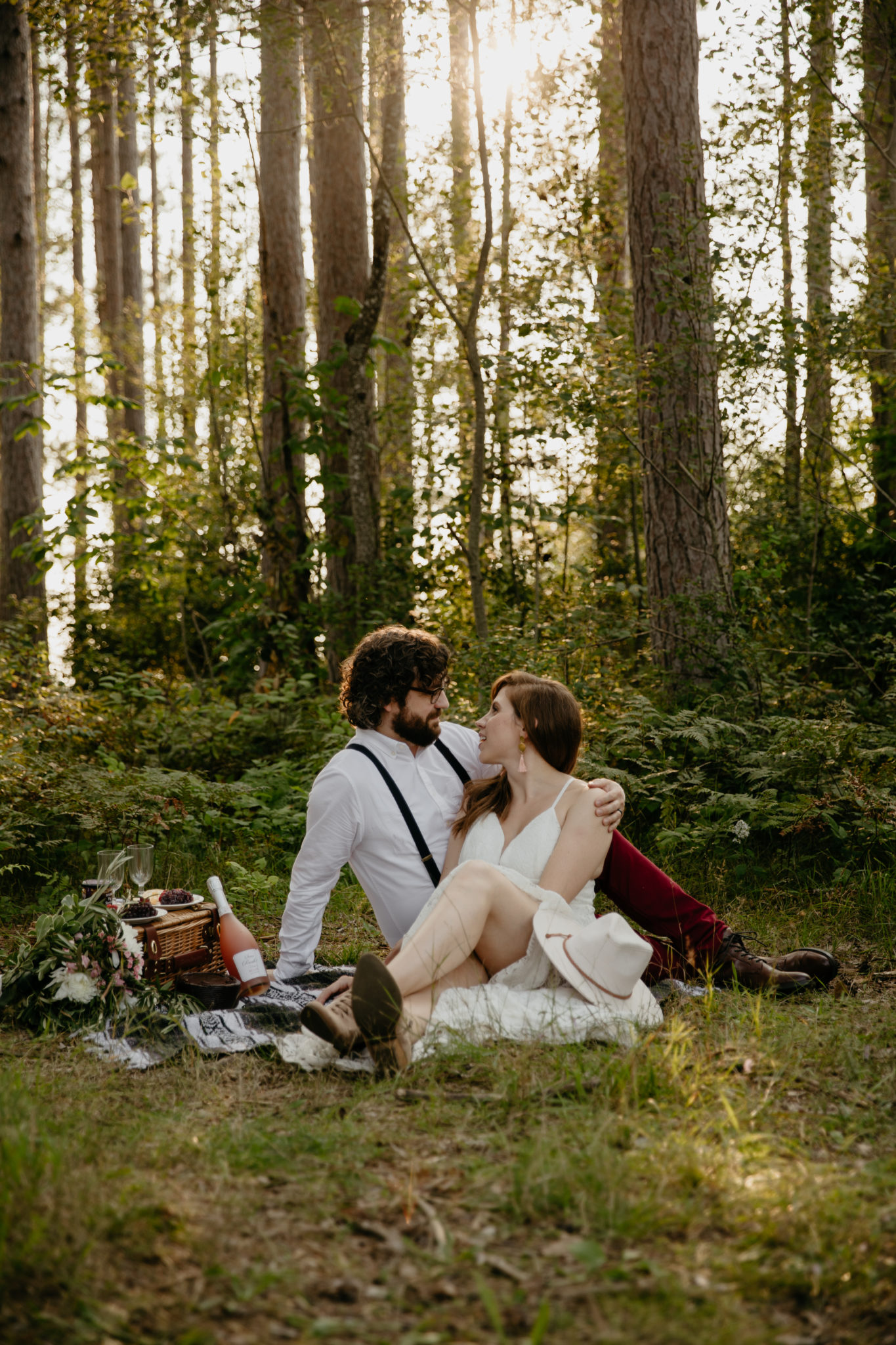 The prettiest forest picnic // Michigan elopement at Manistee Forest