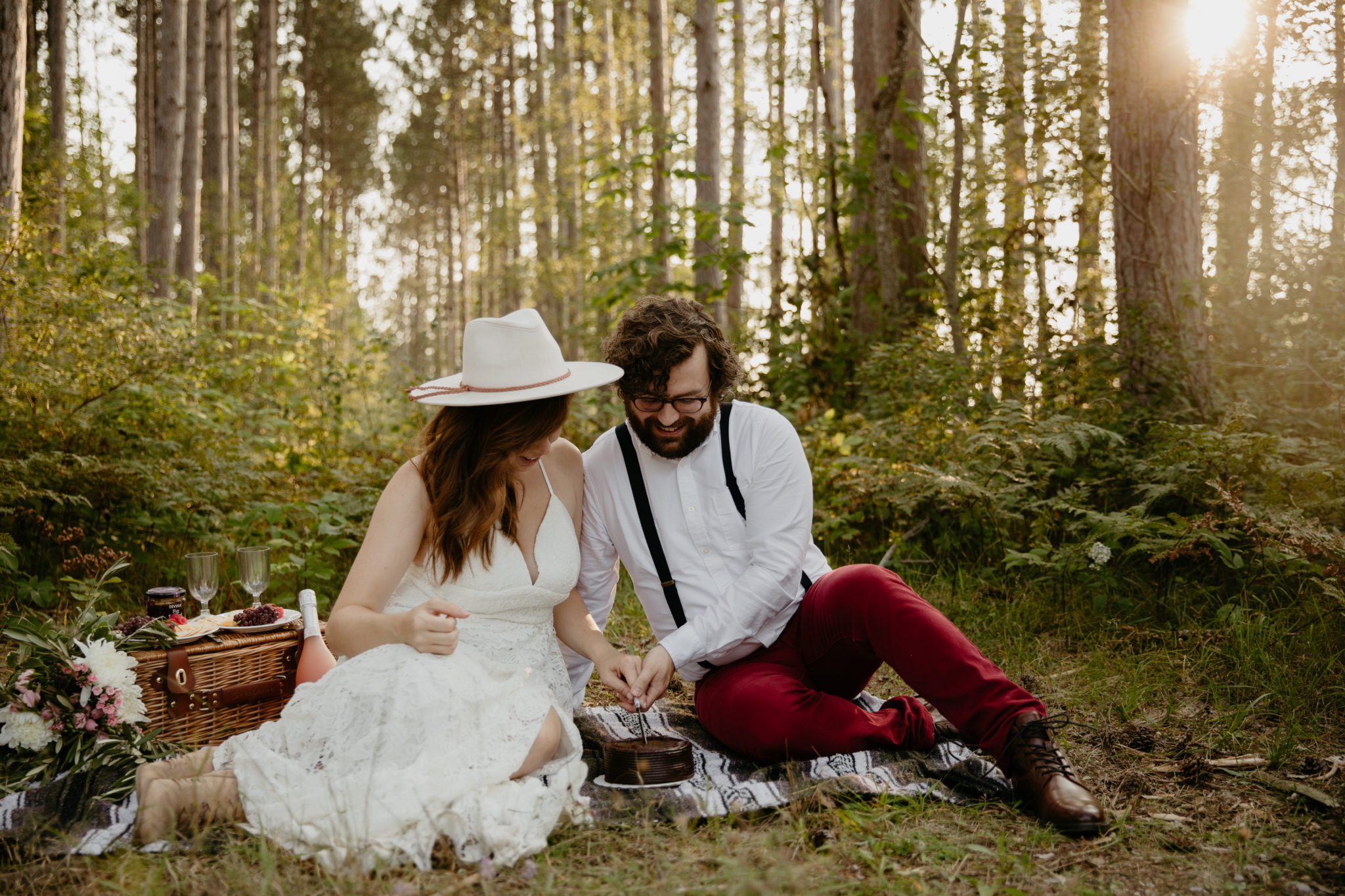 The prettiest forest picnic // Michigan elopement at Manistee Forest