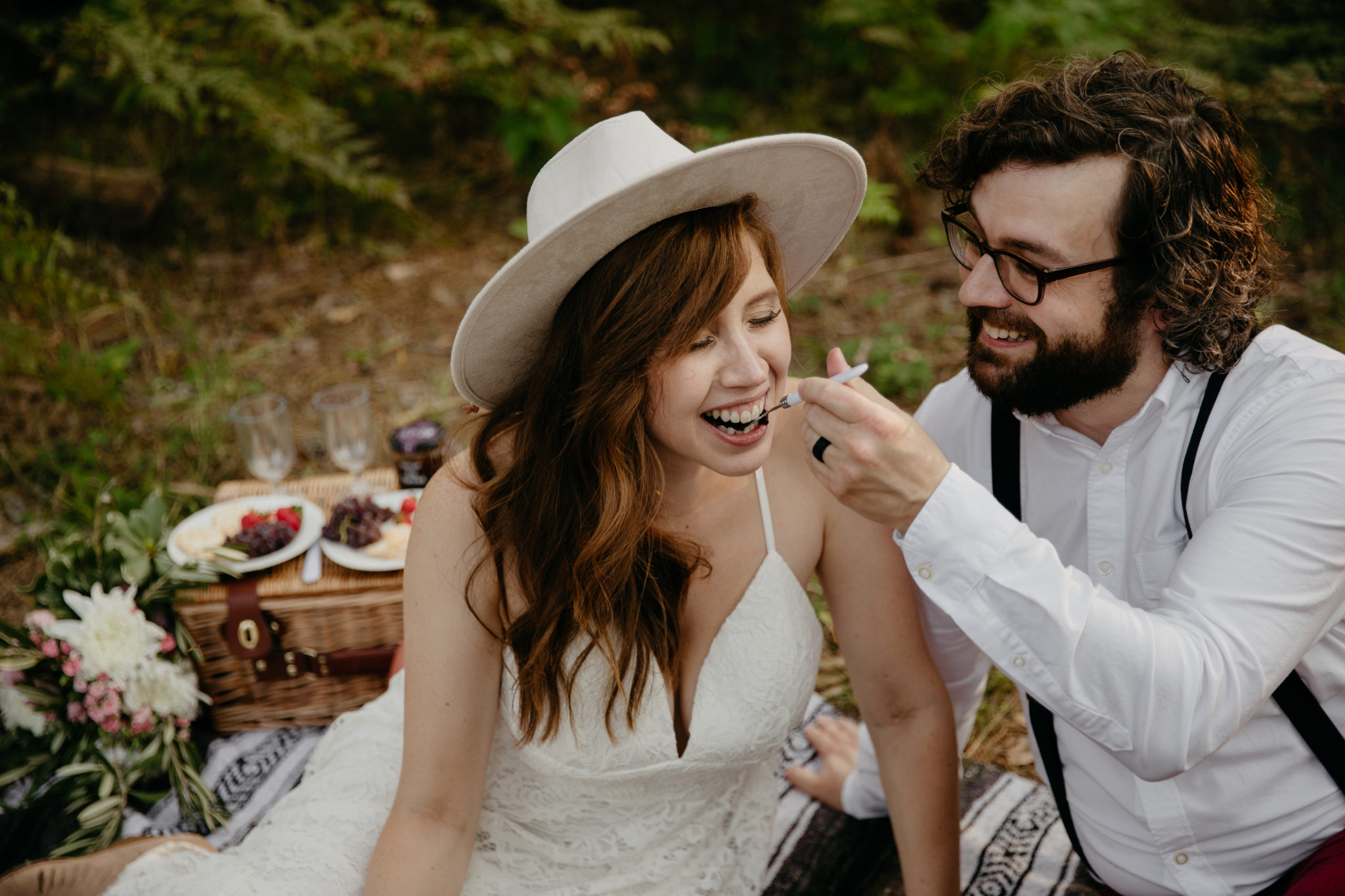 Elopement picnic details // Magical Manistee Forest, Michigan Elopement