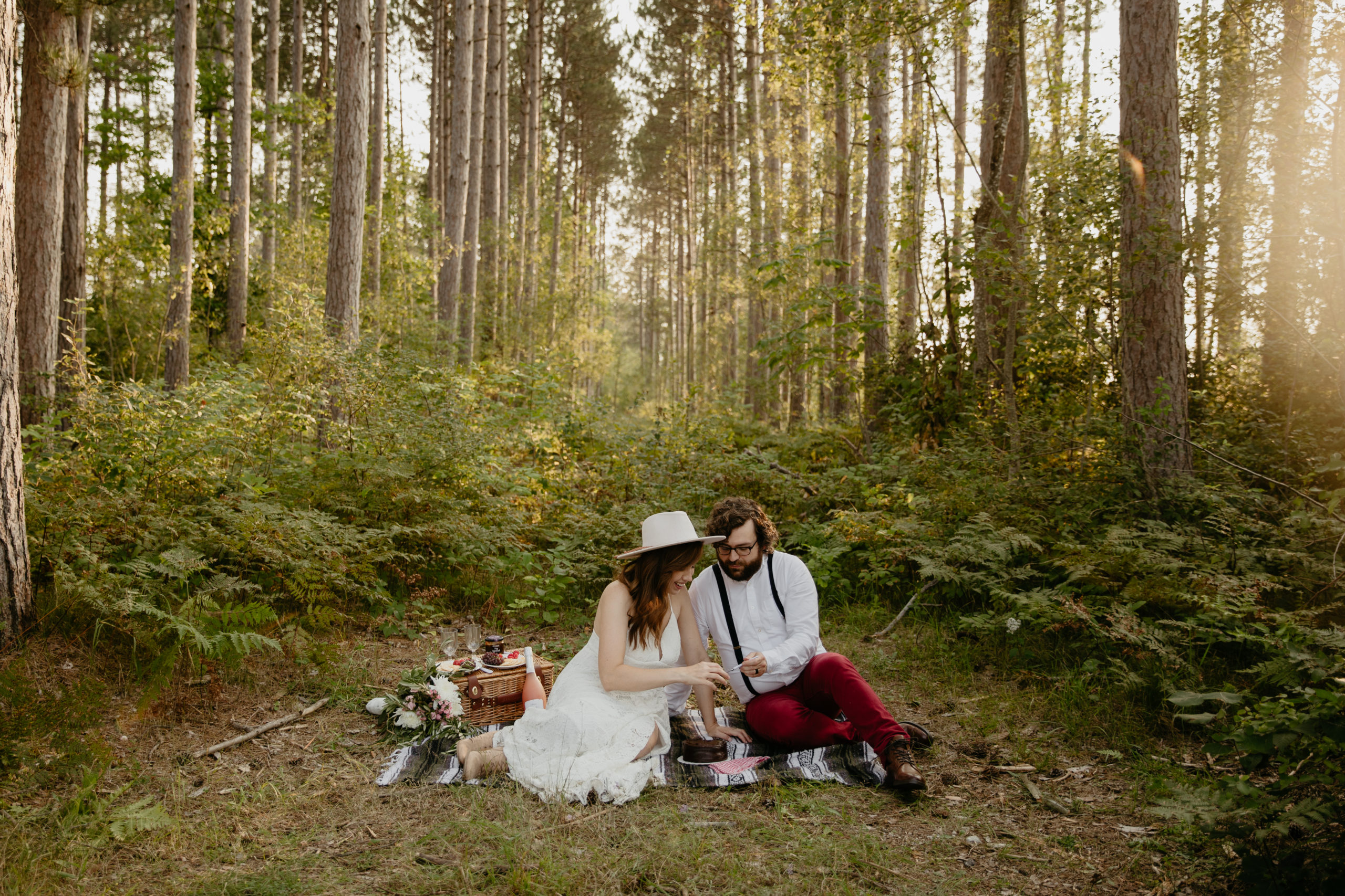 Elopement picnic in Manistee Forest // Michigan elopement in the summer