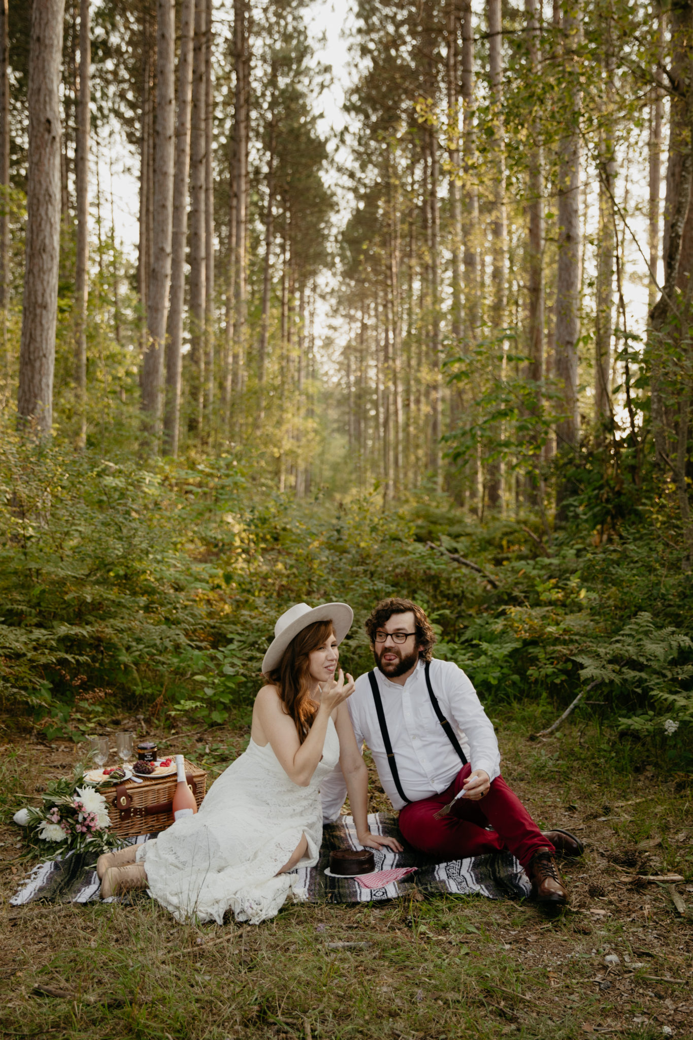 Elopement picnic in Manistee Forest // Michigan elopement in the summer