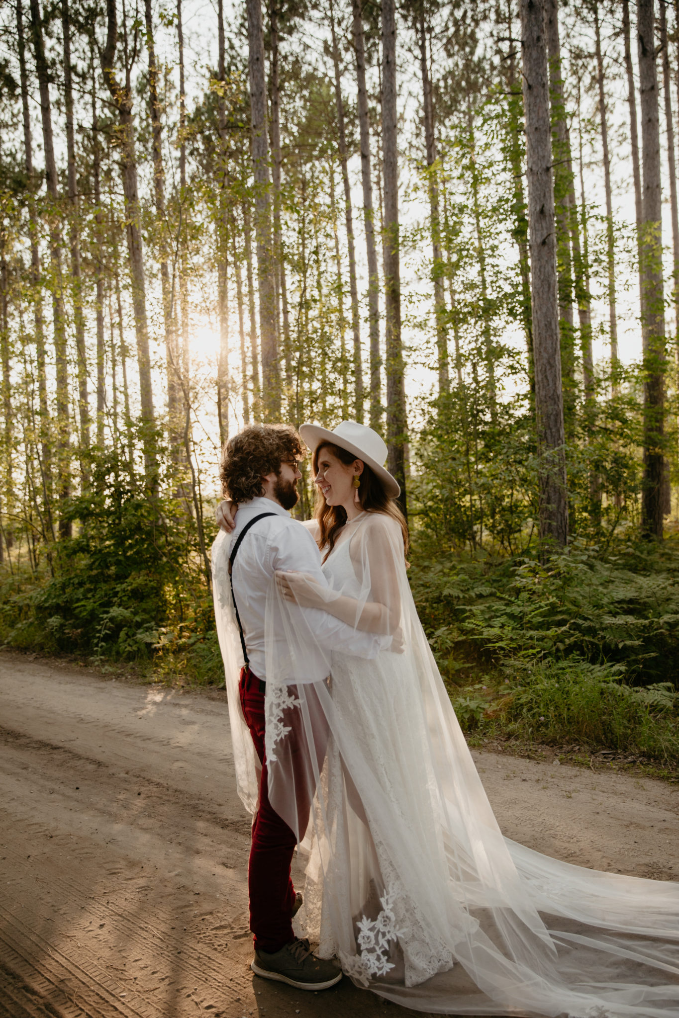 The prettiest Michigan Manistee Forest Elopement at golden hour