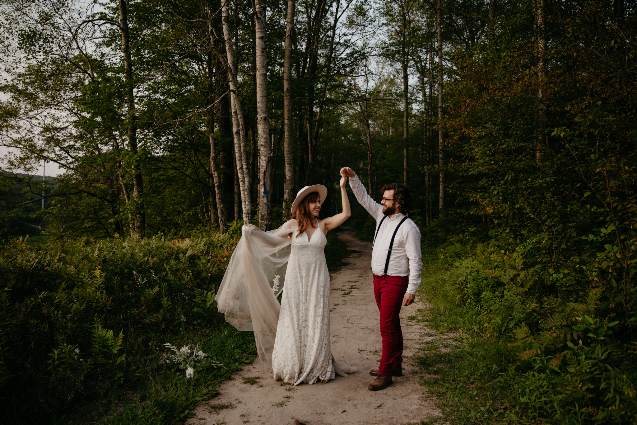 Dancing on the trail // Magical Michigan Manistee Forest Elopement