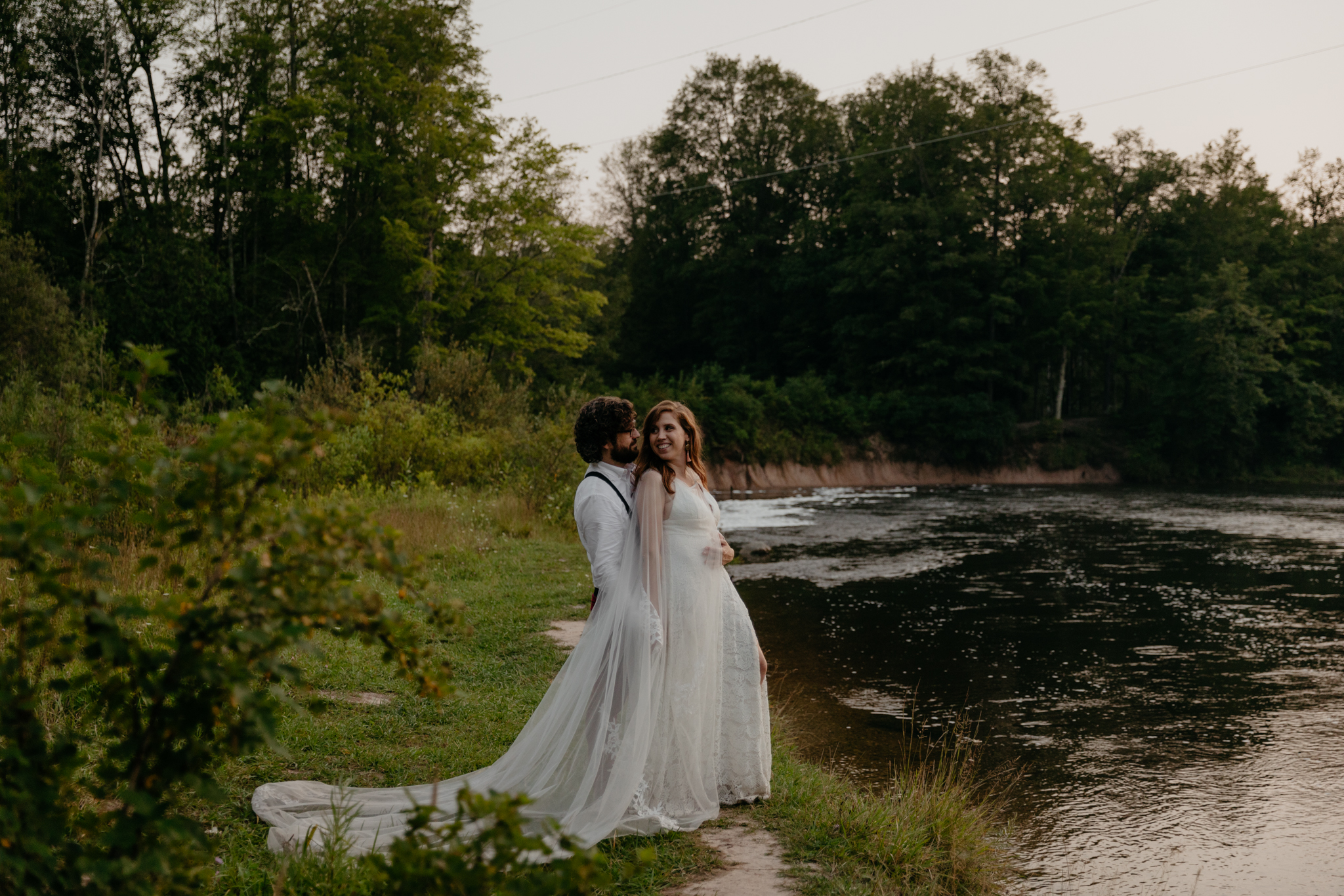 Intimate moments from this Michigan Elopement in Manistee National Forest