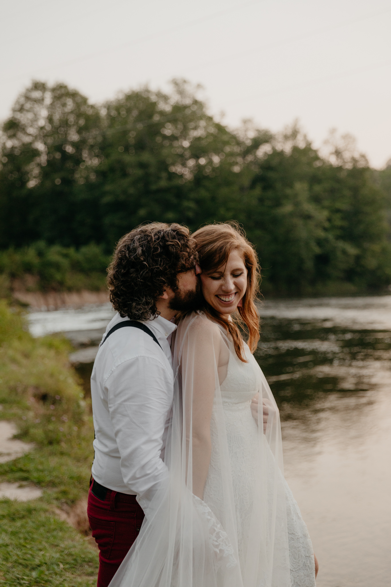 Blue hour portraits by the river // Manistee National Forest Elopement