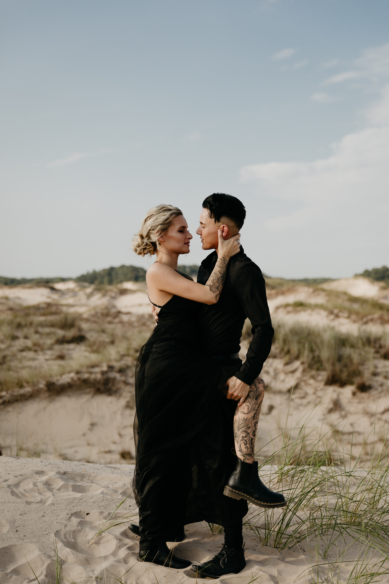 This Epic LGBTQ Lake Michigan Elopement has all the moody vibes