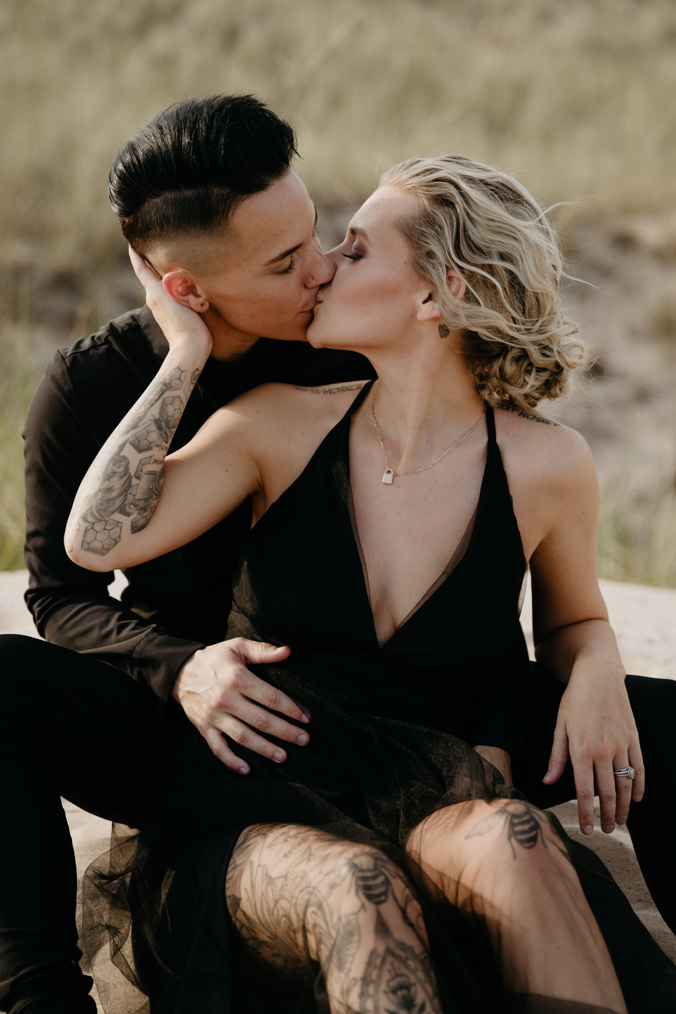This Epic LGBTQ Lake Michigan Elopement has all the moody vibes