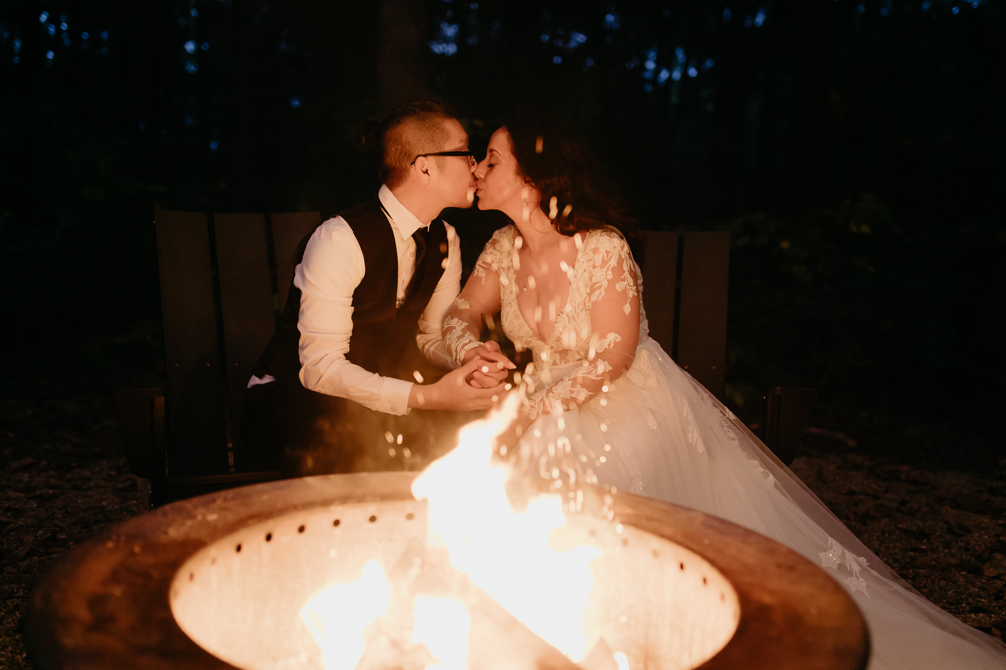 Indiana Brown County Elopement // Campfire, Champagne, and A-frame
