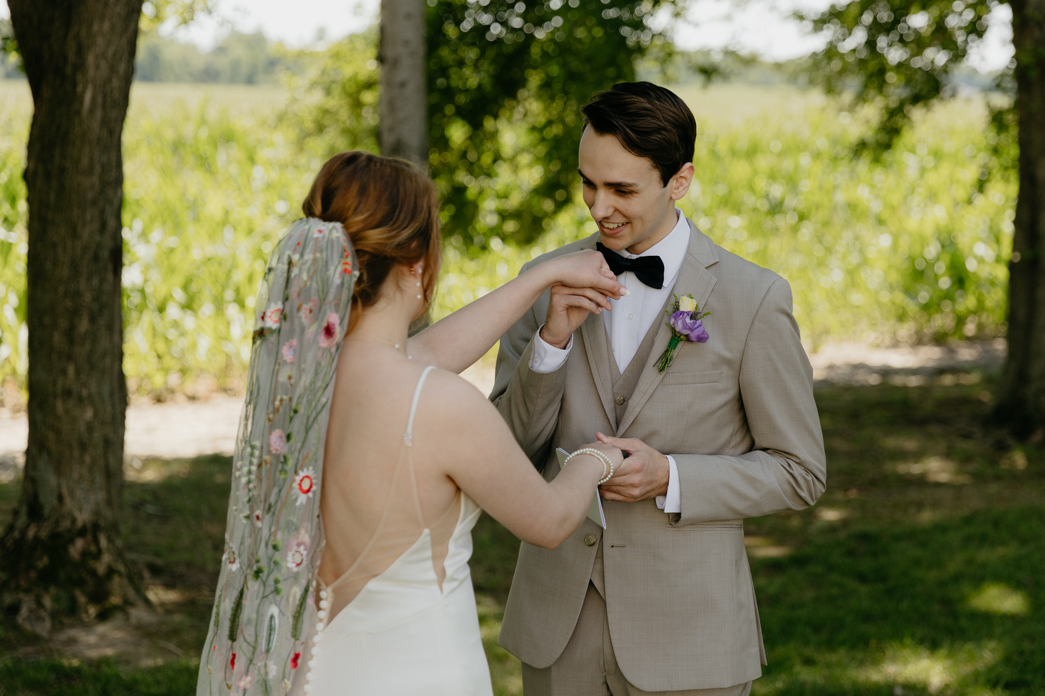 Intimate Indiana Outdoor Wedding // First Look