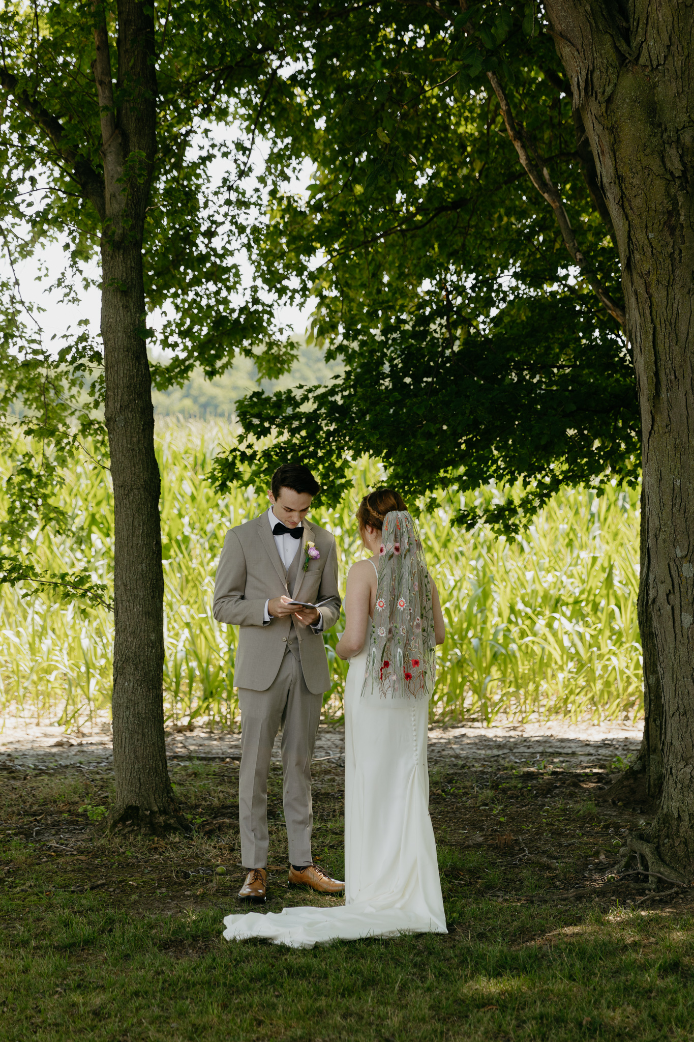 Intimate Indiana Outdoor Wedding // Private Vows