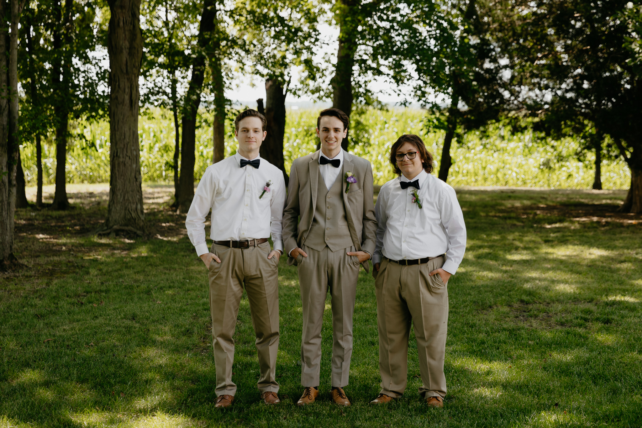 Outdoor Indiana Wedding in Summer // Groomsmen Portraits