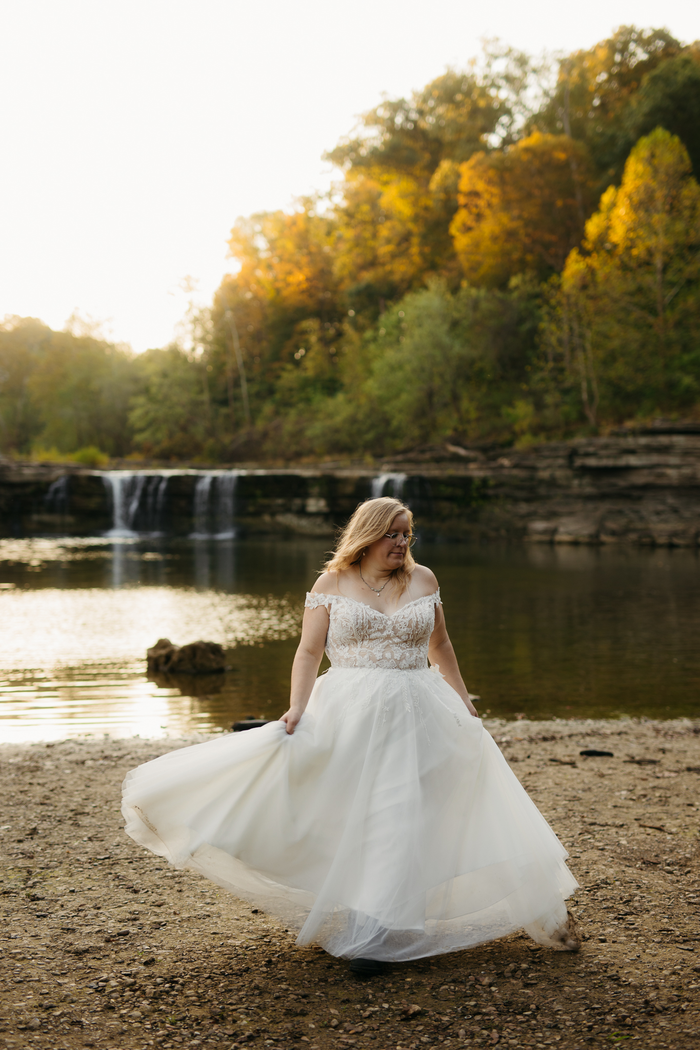 The Prettiest Indiana Cataract Falls Elopement at Sunrise 