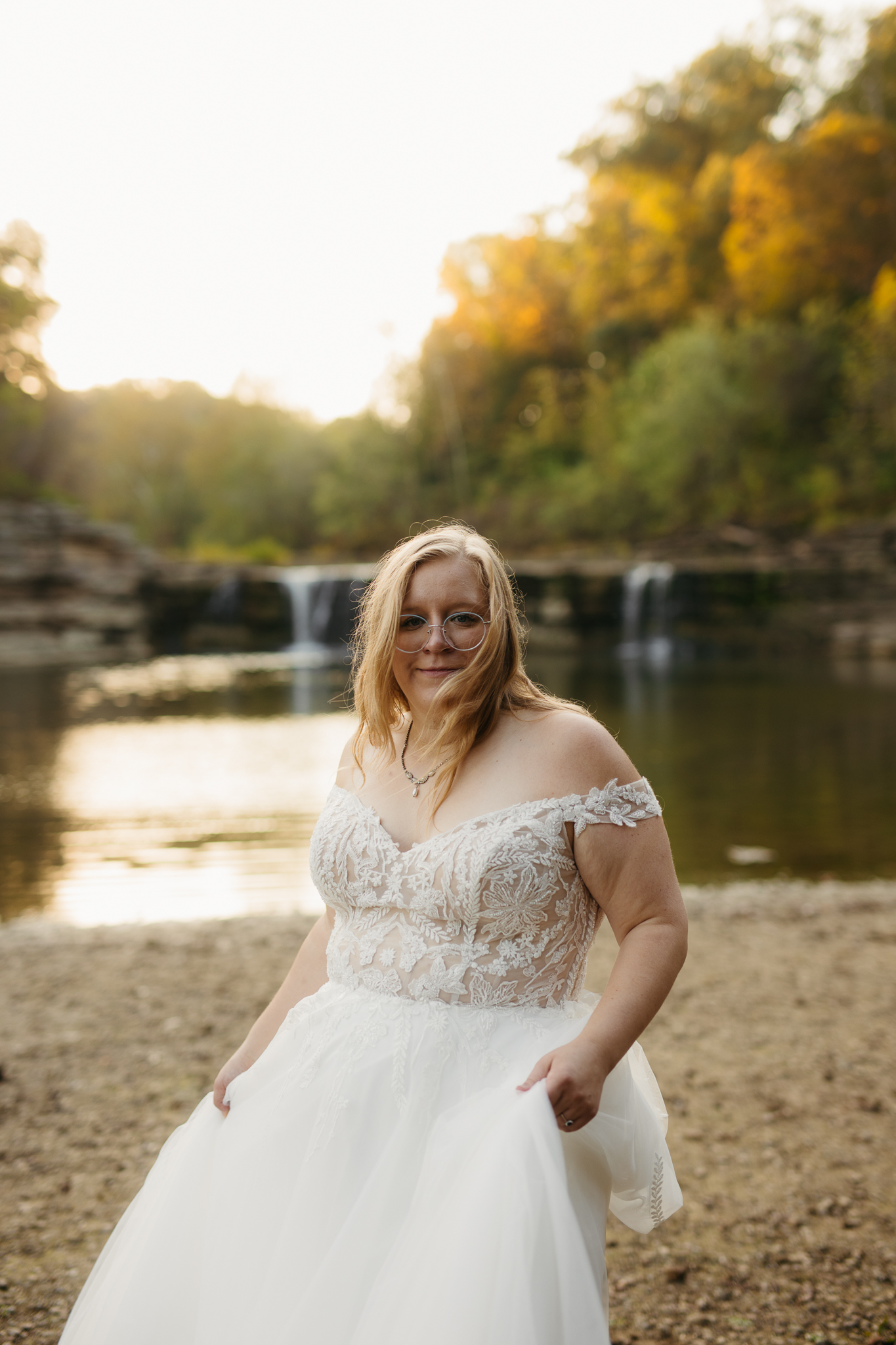 The Prettiest Indiana Cataract Falls Elopement at Sunrise 