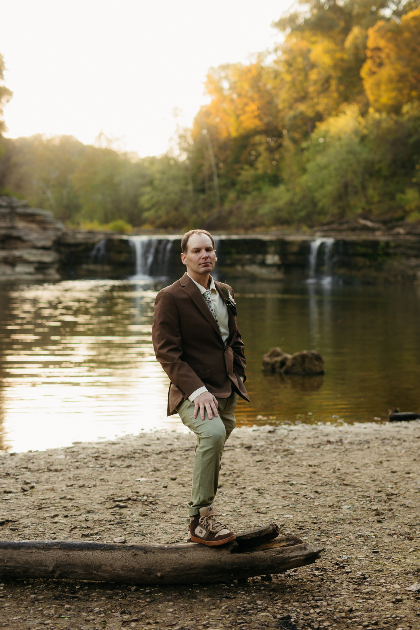 The Prettiest Indiana Cataract Falls Elopement at Sunrise 