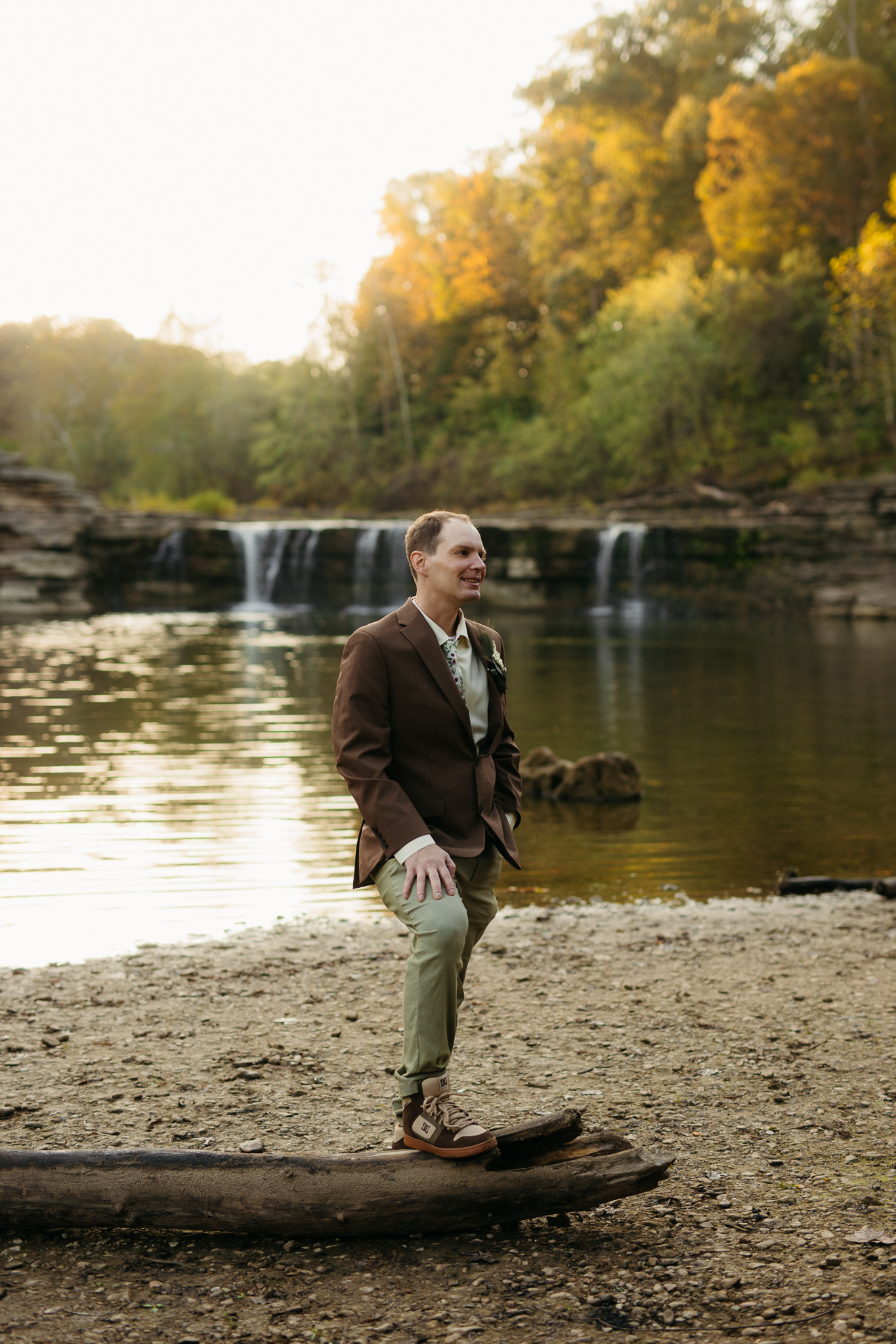 The Prettiest Indiana Cataract Falls Elopement at Sunrise 