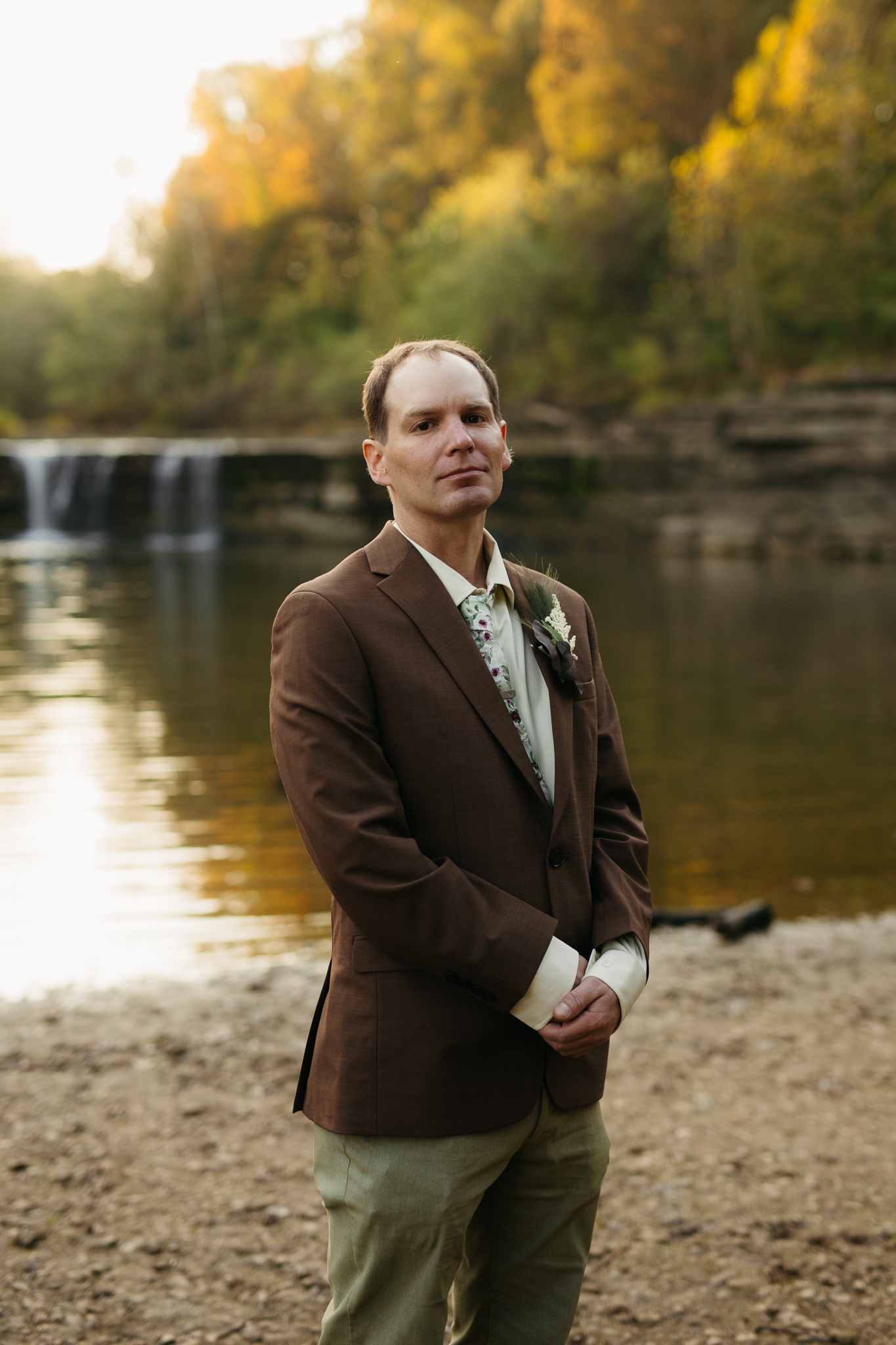 The Prettiest Indiana Cataract Falls Elopement at Sunrise 