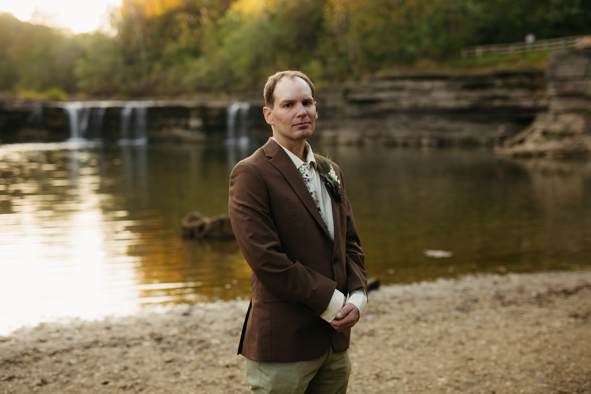 The Prettiest Indiana Cataract Falls Elopement at Sunrise 