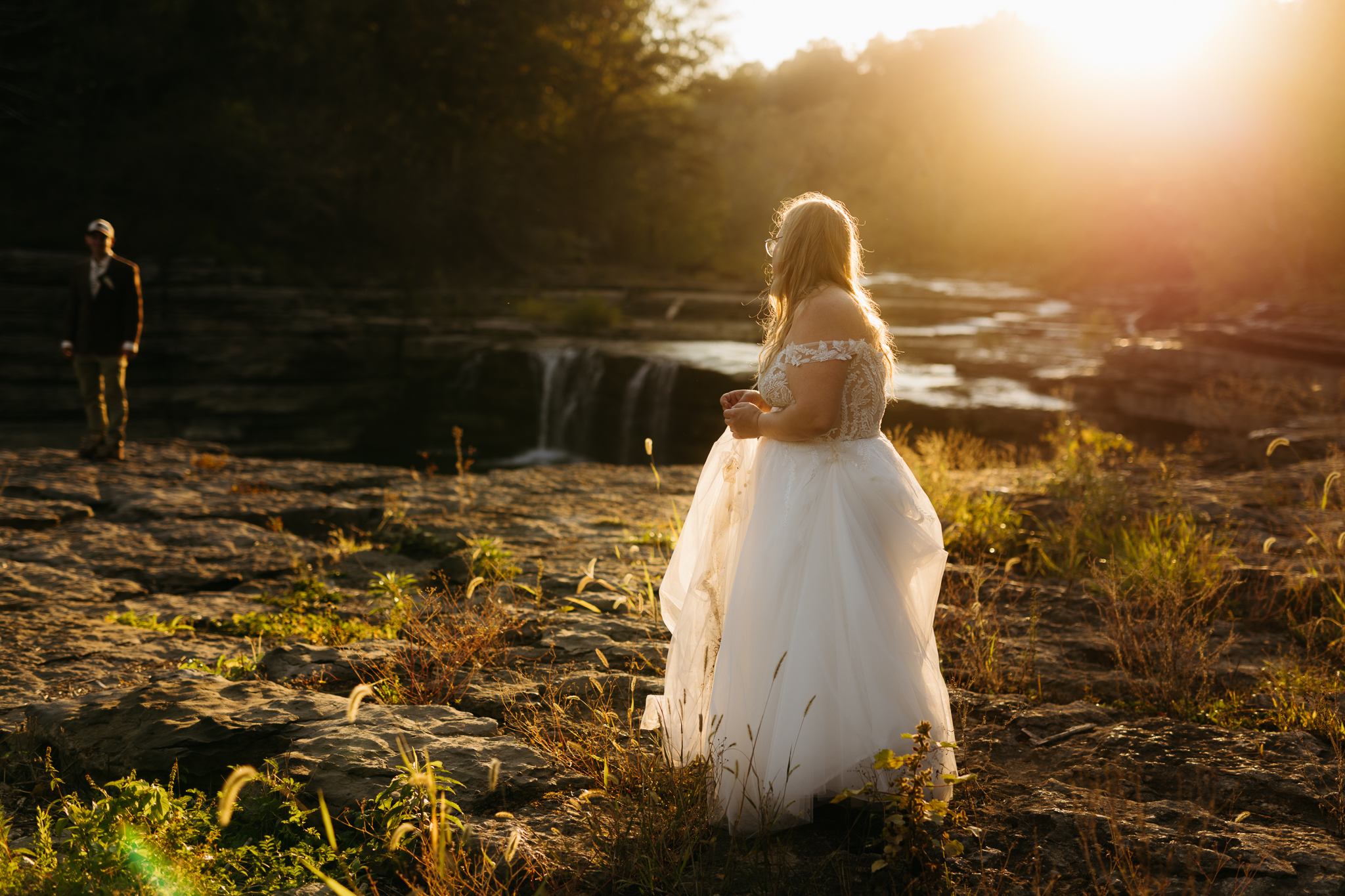 A Breathtaking Sunrise Elopement at Cataract Falls || Indiana Waterfall Elopement