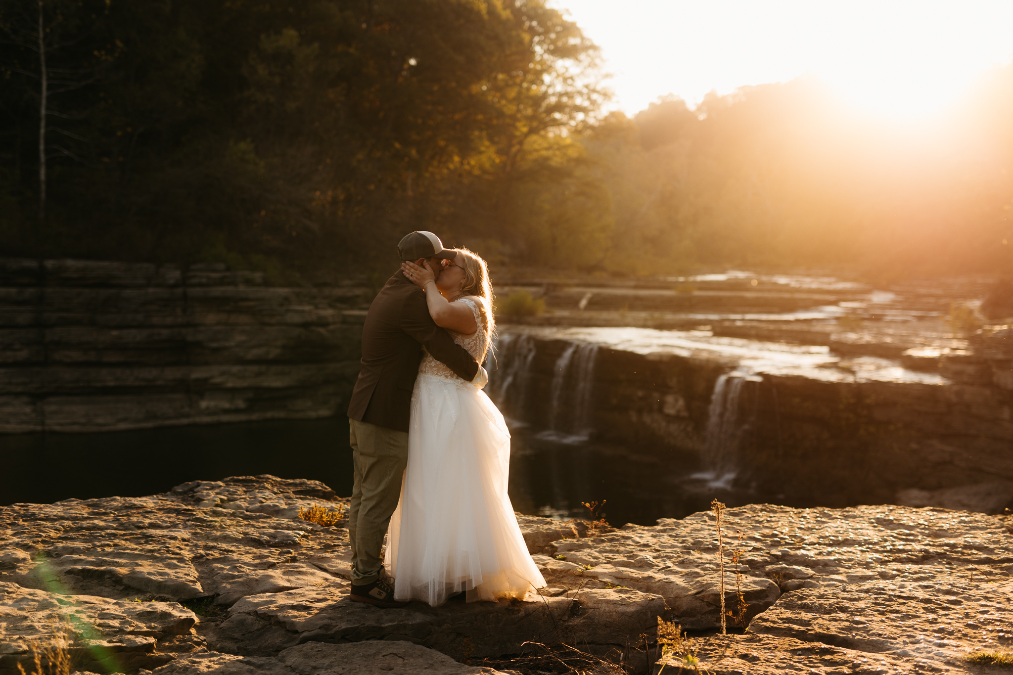 A Breathtaking Sunrise Elopement at Cataract Falls || Indiana Waterfall Elopement