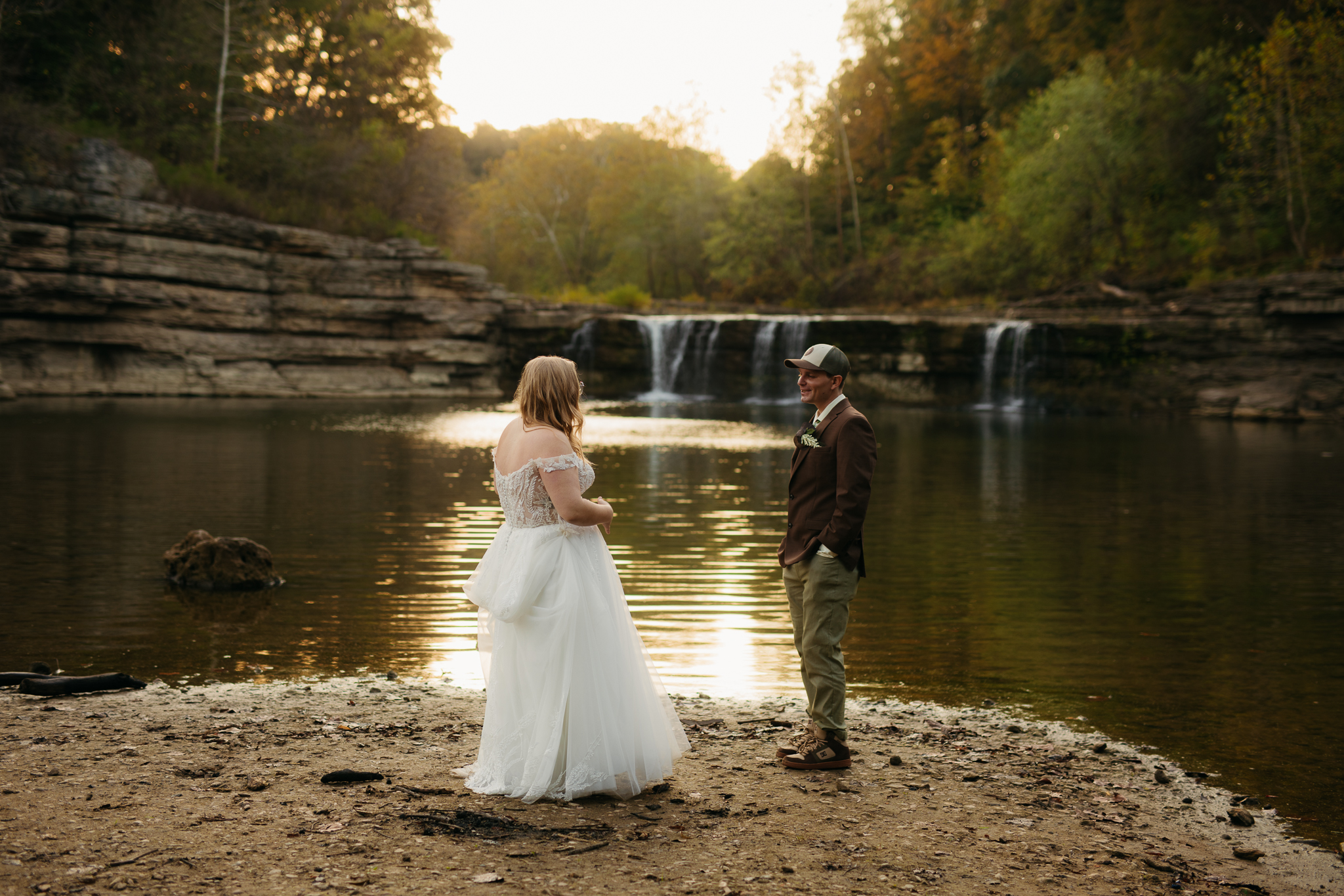 The Prettiest Indiana Cataract Falls Elopement at Sunrise 