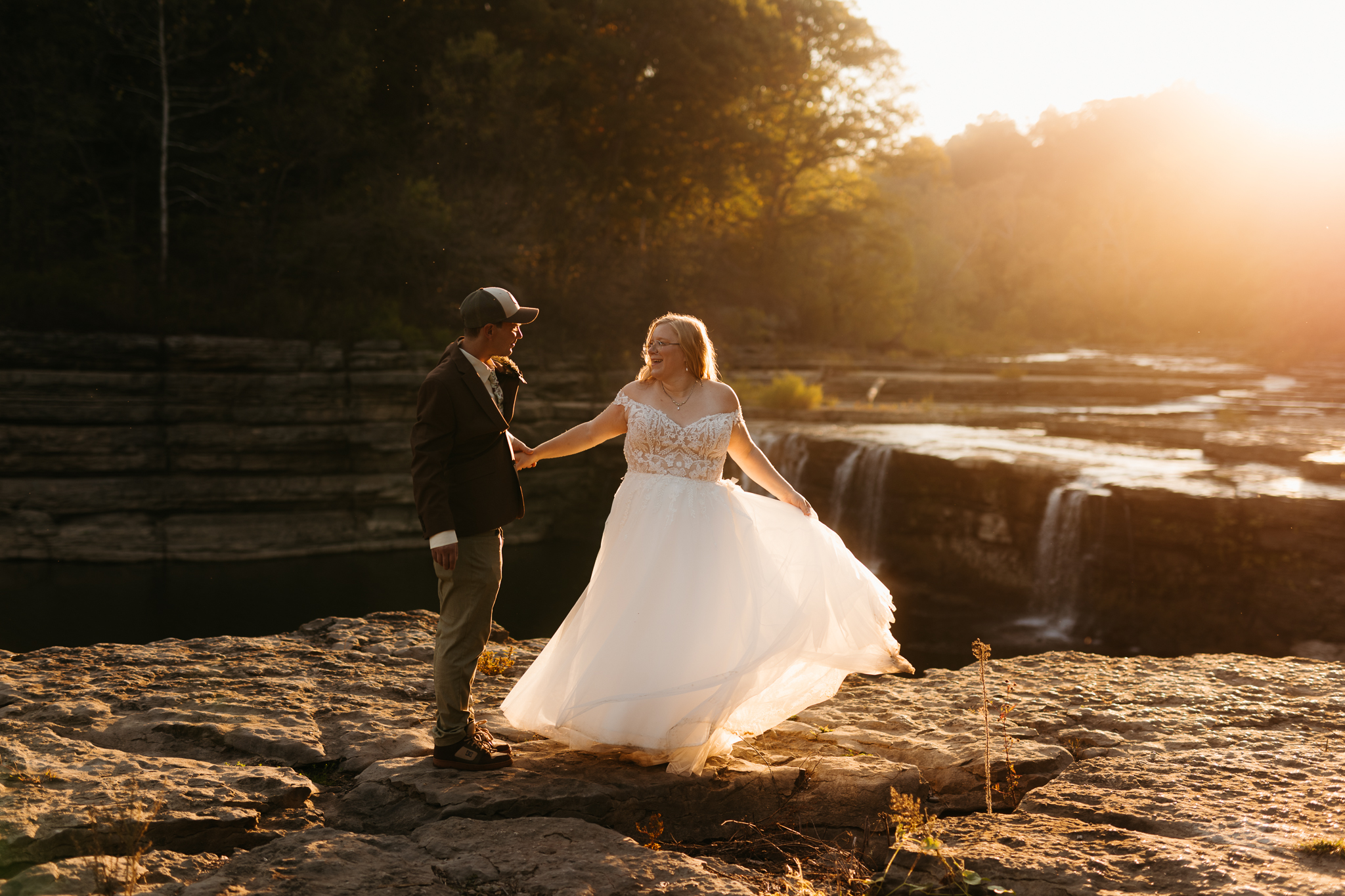 The Prettiest Indiana Cataract Falls Elopement at Sunrise 