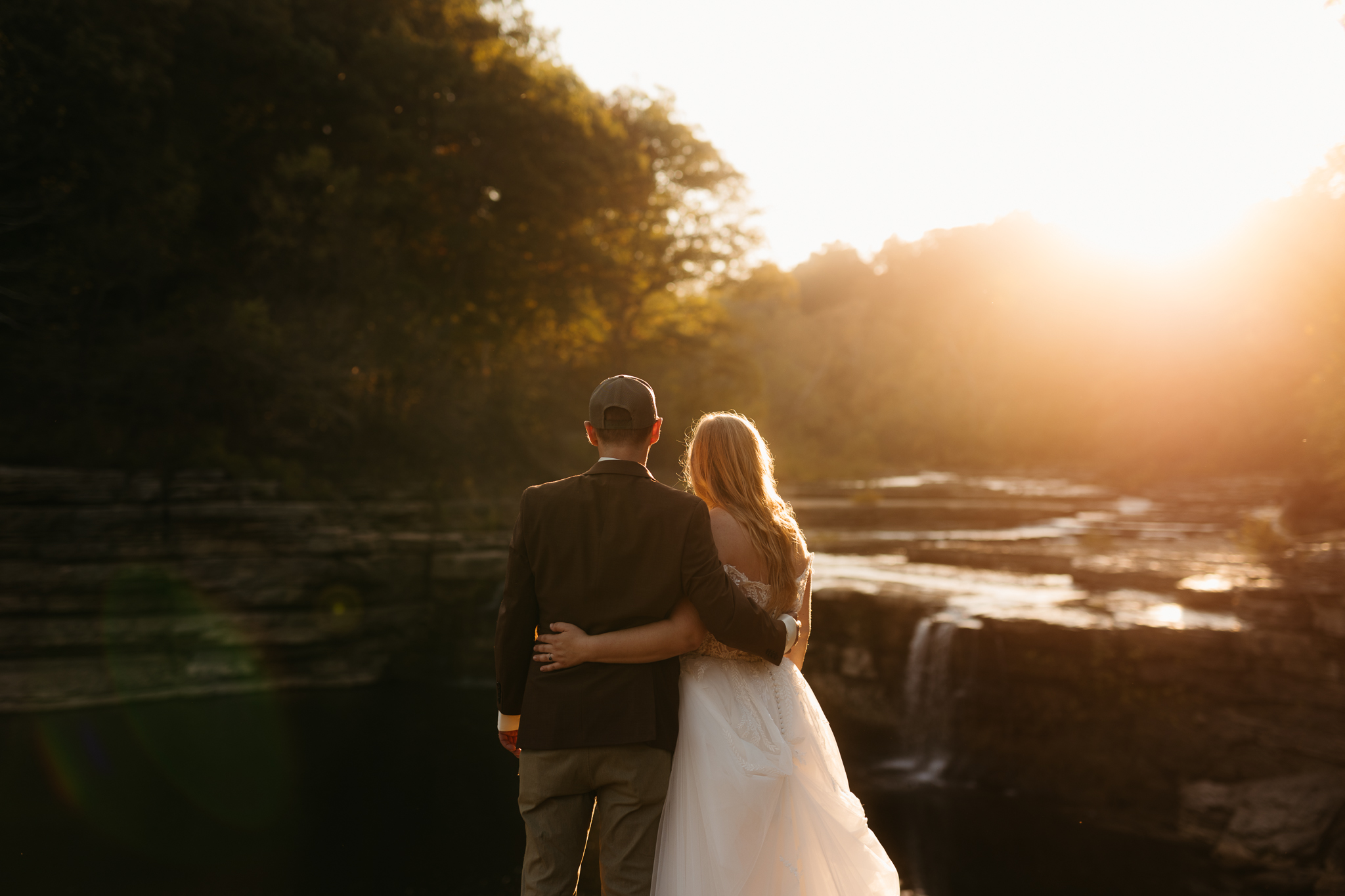 A Breathtaking Sunrise Elopement at Cataract Falls || Indiana Waterfall Elopement