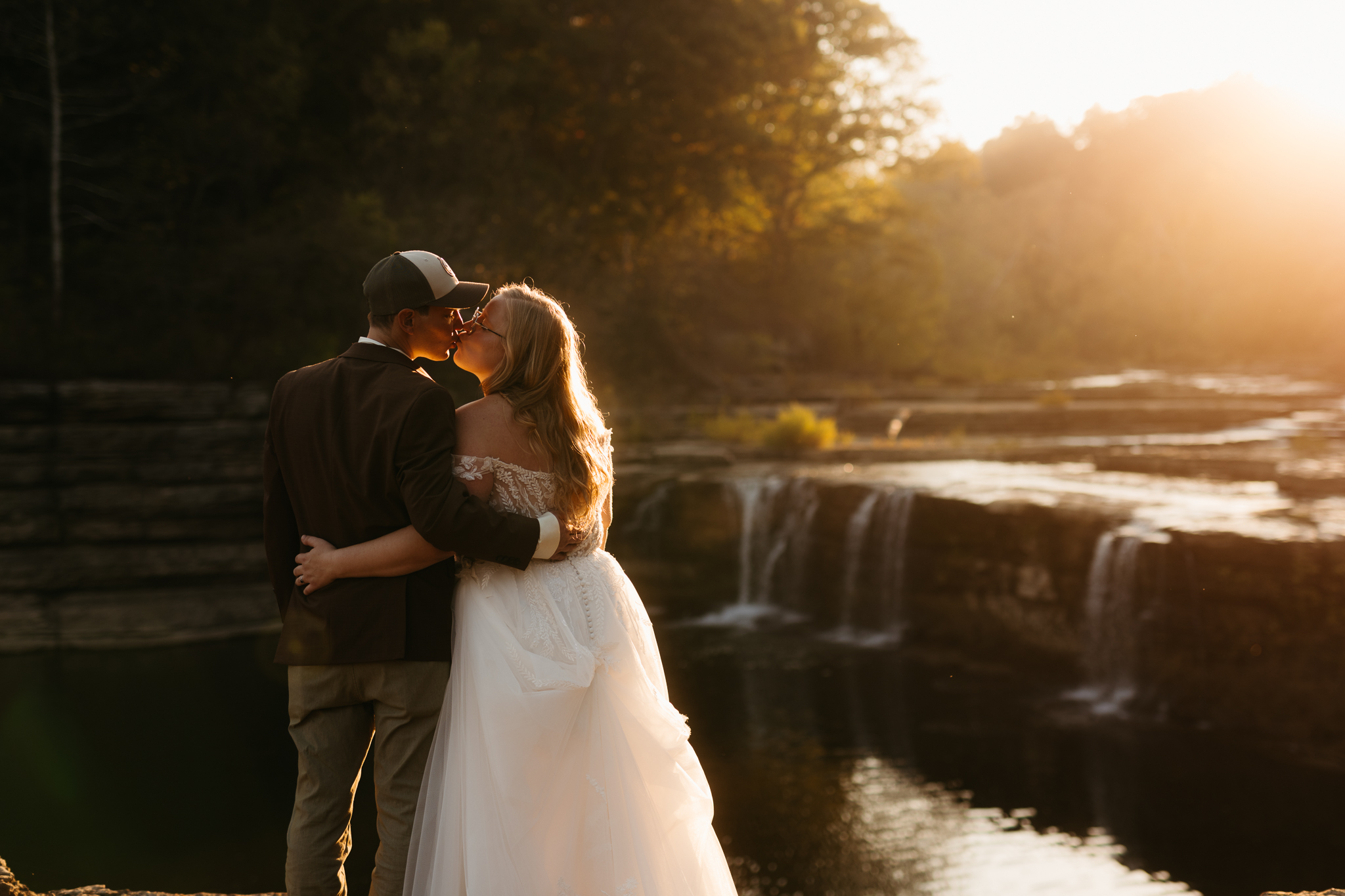 A Breathtaking Sunrise Elopement at Cataract Falls || Indiana Waterfall Elopement