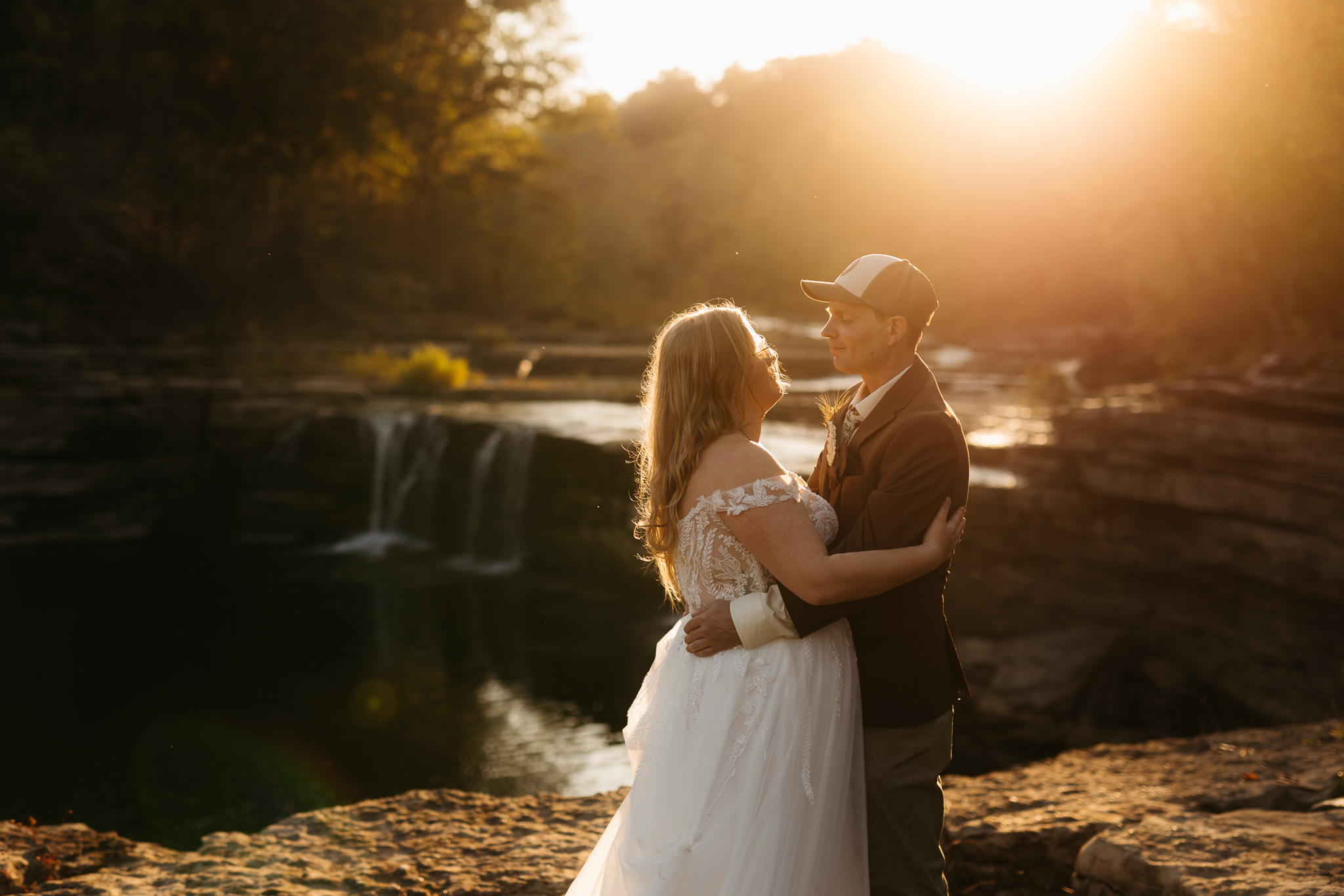 A Breathtaking Sunrise Elopement at Cataract Falls || Indiana Waterfall Elopement