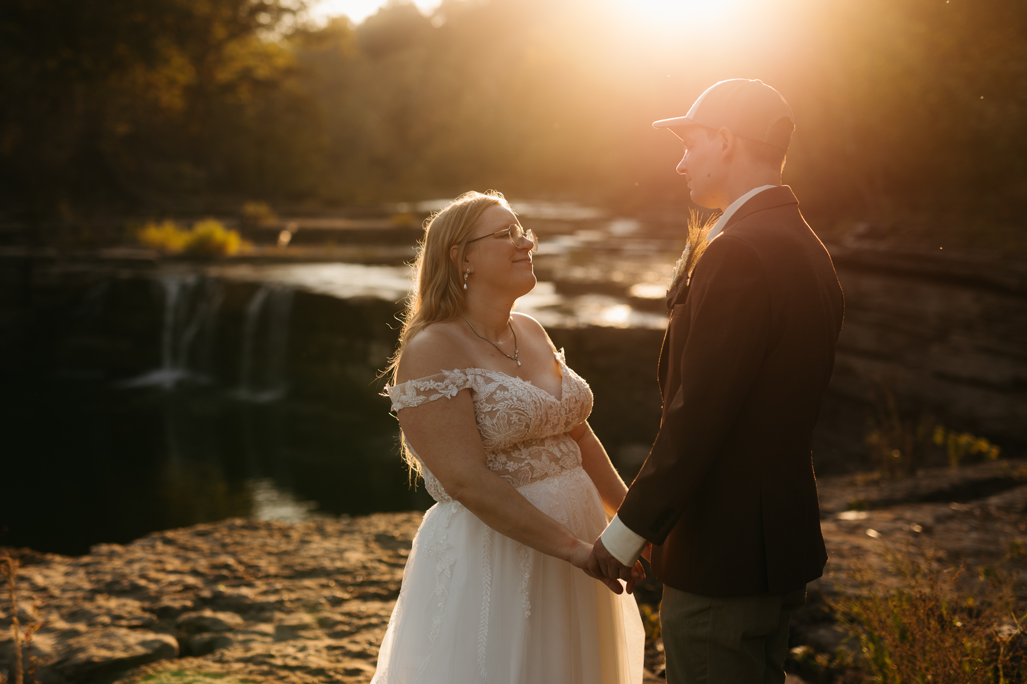 A Breathtaking Sunrise Elopement at Cataract Falls || Indiana Waterfall Elopement