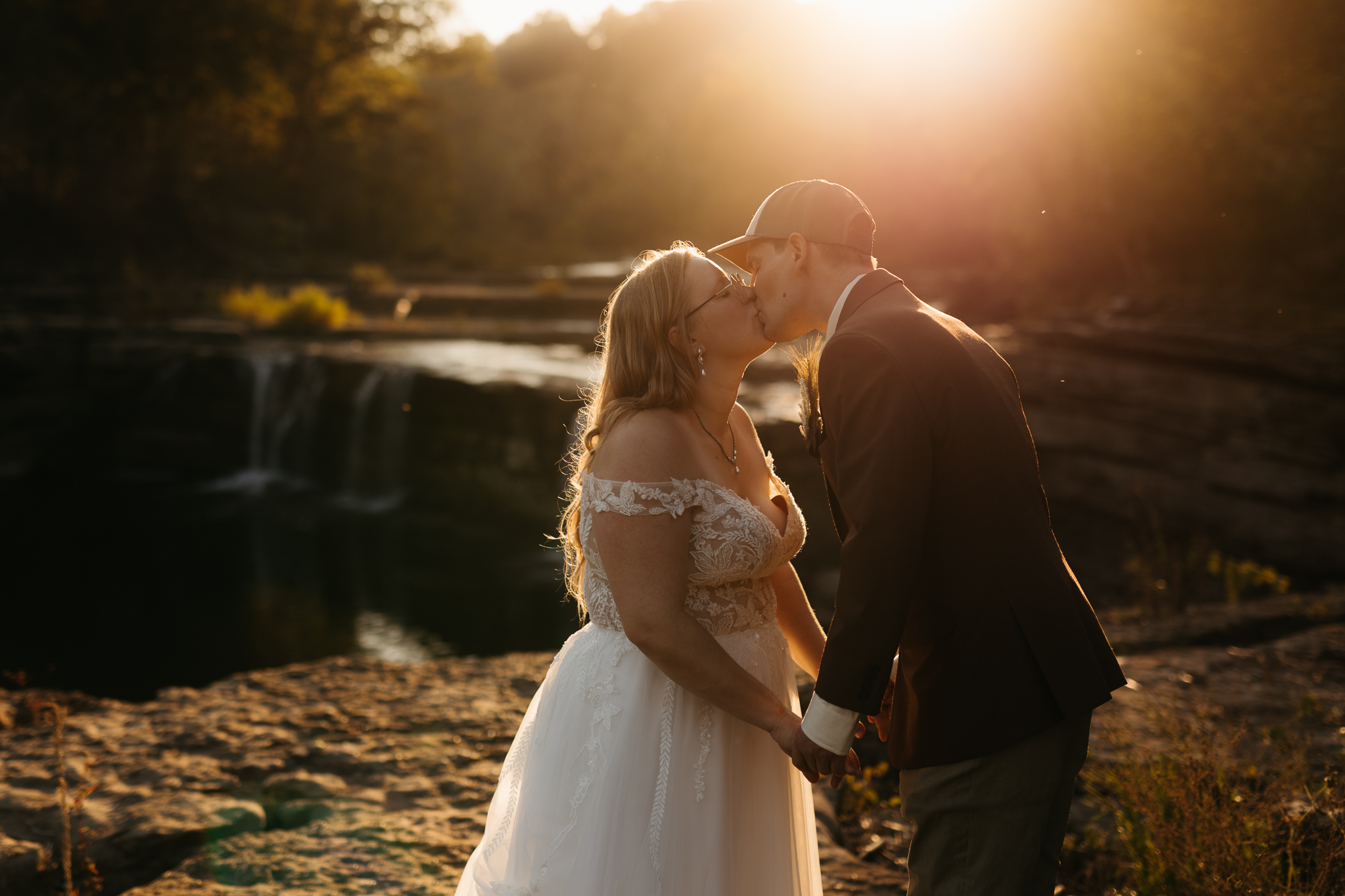 A Breathtaking Sunrise Elopement at Cataract Falls || Indiana Waterfall Elopement