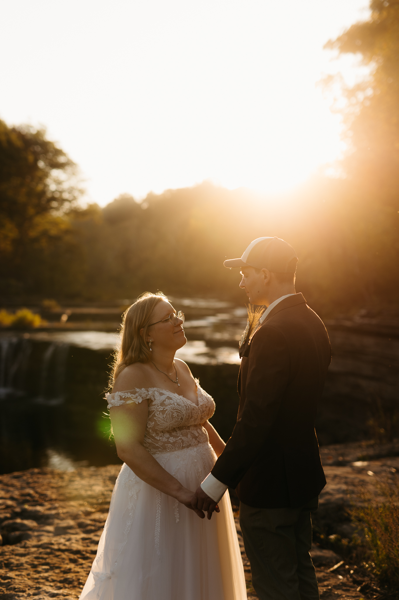 A Breathtaking Sunrise Elopement at Cataract Falls || Indiana Waterfall Elopement