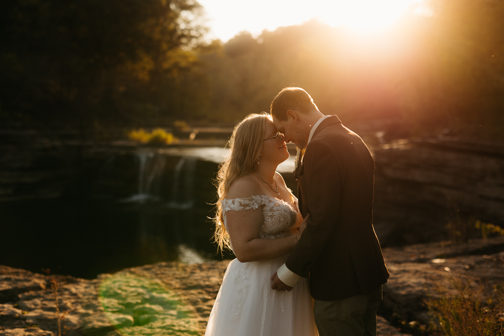 A Breathtaking Sunrise Elopement at Cataract Falls || Indiana Waterfall Elopement