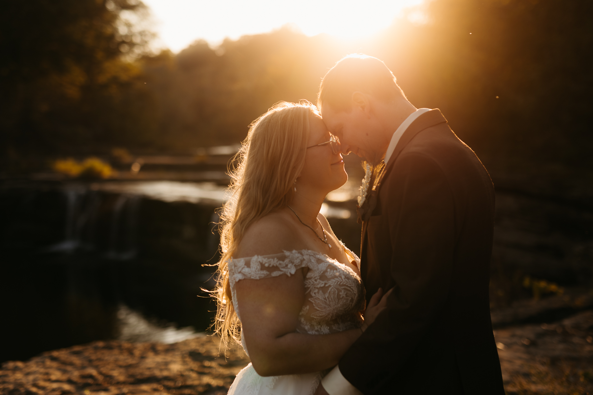 A Breathtaking Sunrise Elopement at Cataract Falls || Indiana Waterfall Elopement