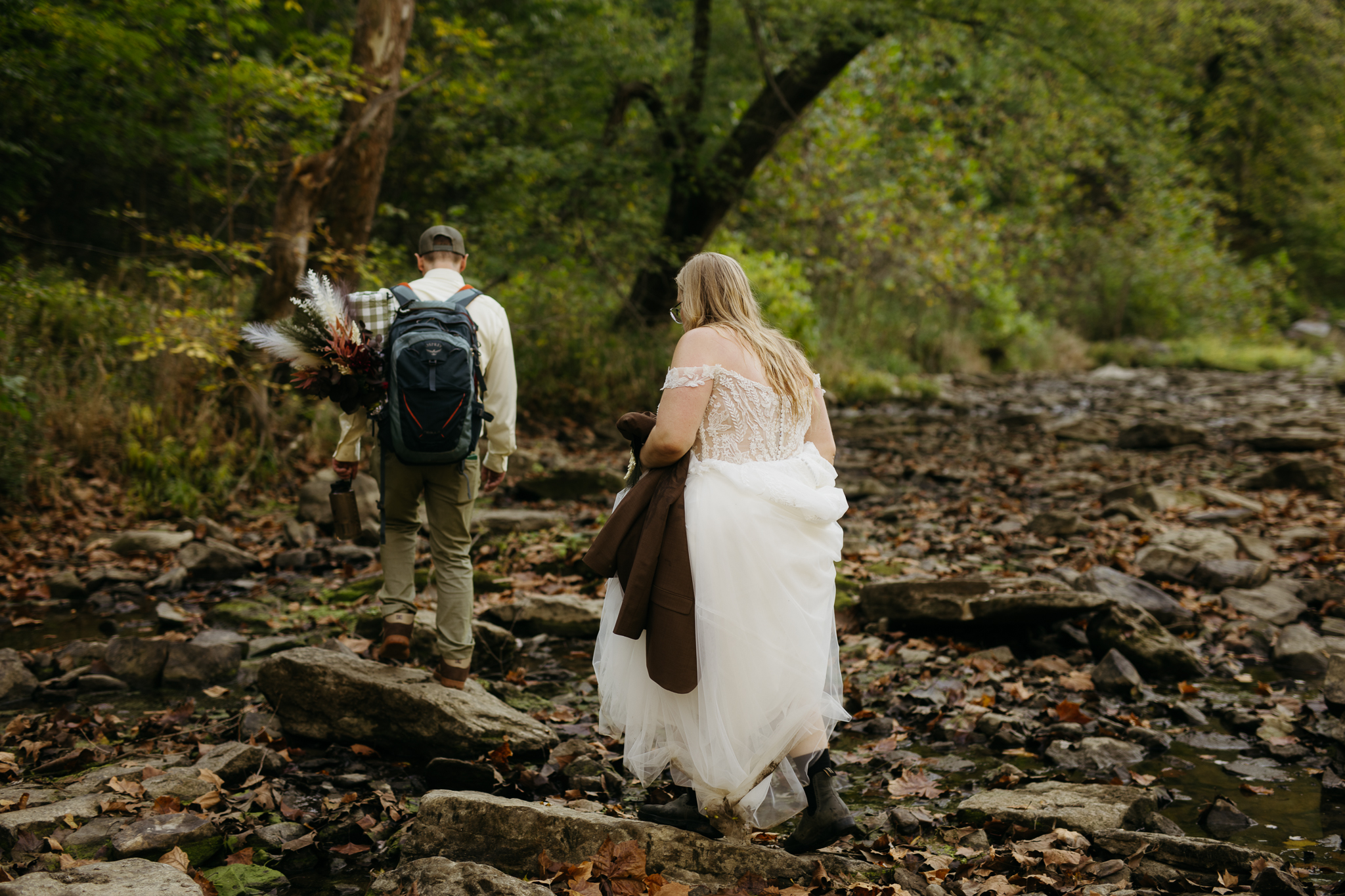 A Stunning Sunrise Waterfall Elopement at Cataract Falls, Indiana