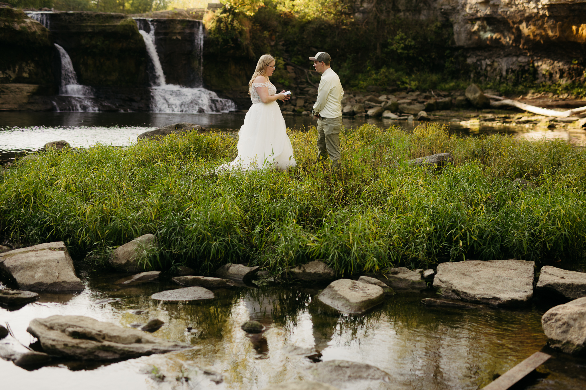 A Stunning Sunrise Waterfall Elopement at Cataract Falls, Indiana