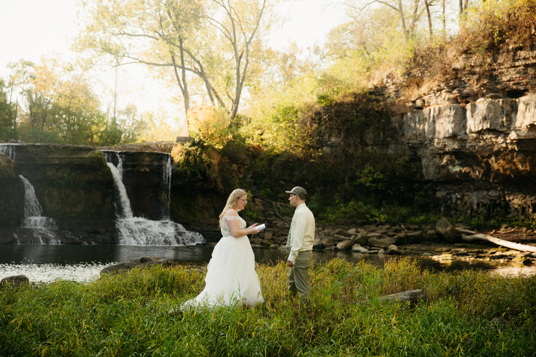 A Stunning Sunrise Waterfall Elopement at Cataract Falls, Indiana