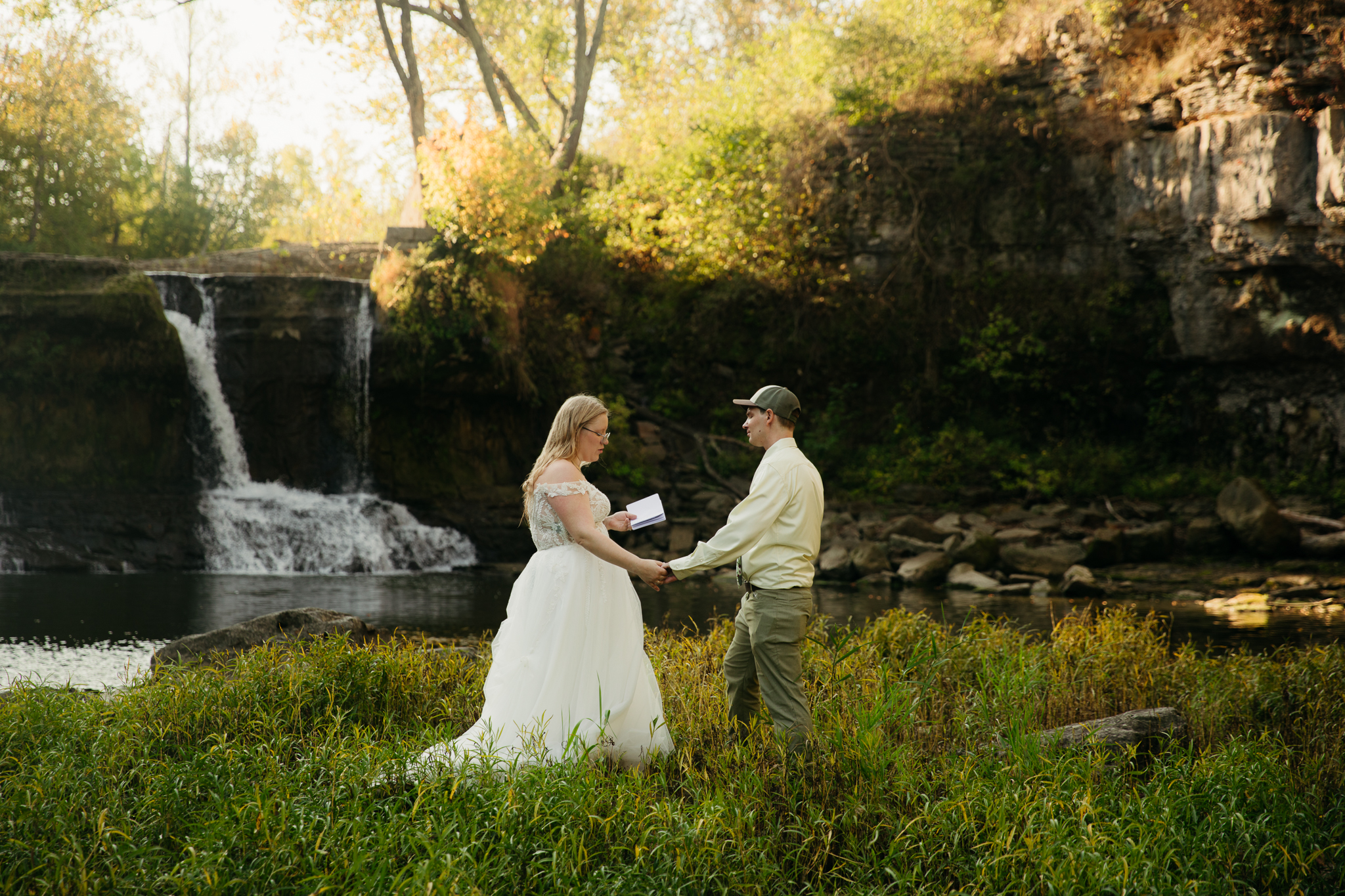 A Stunning Sunrise Waterfall Elopement at Cataract Falls, Indiana