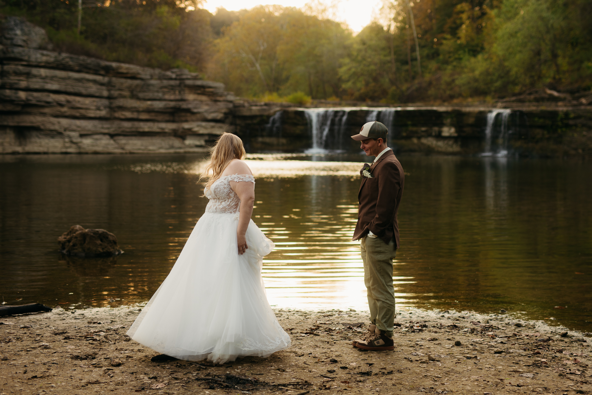 The Prettiest Indiana Cataract Falls Elopement at Sunrise 