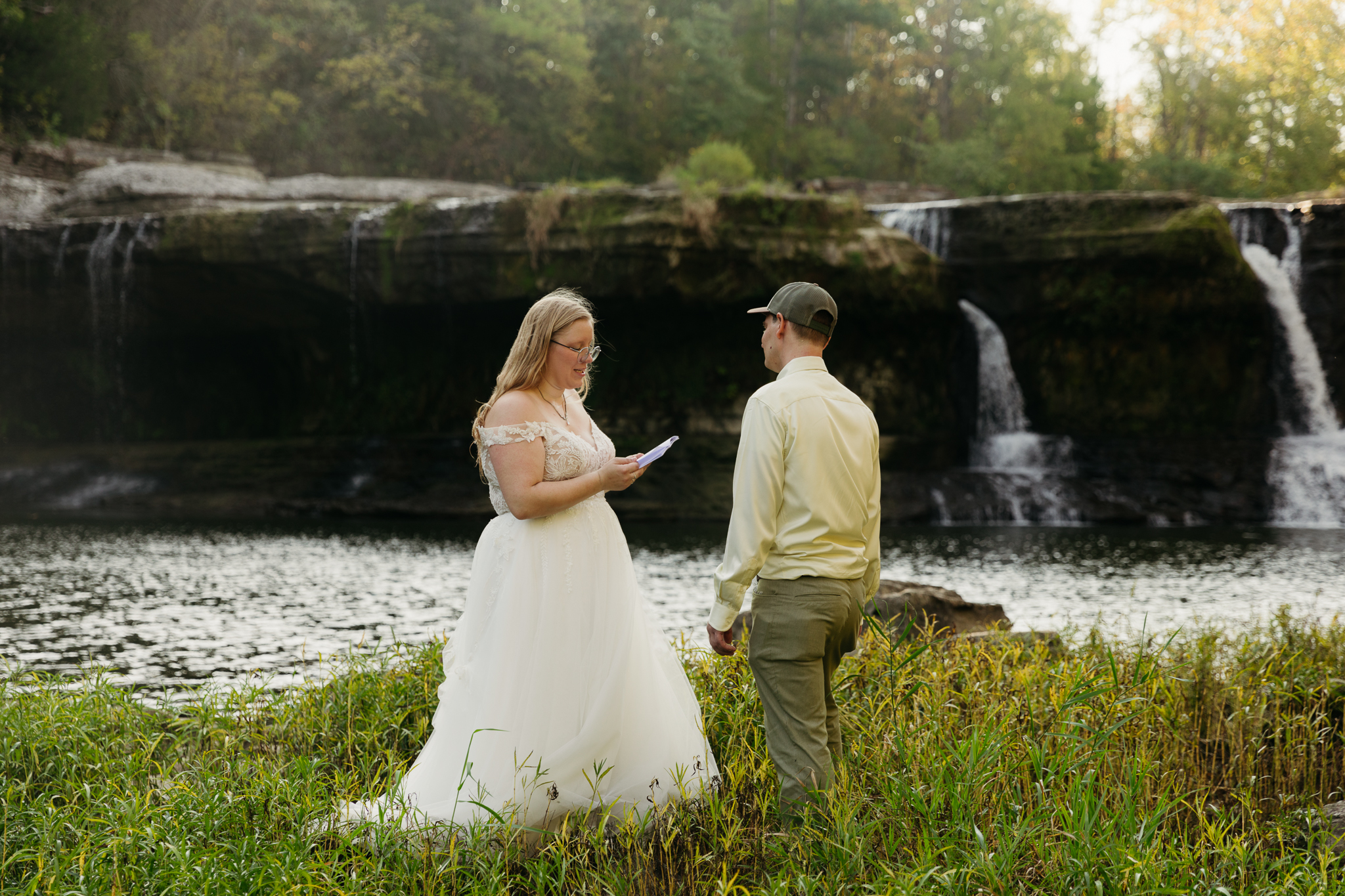 A Stunning Sunrise Waterfall Elopement at Cataract Falls, Indiana