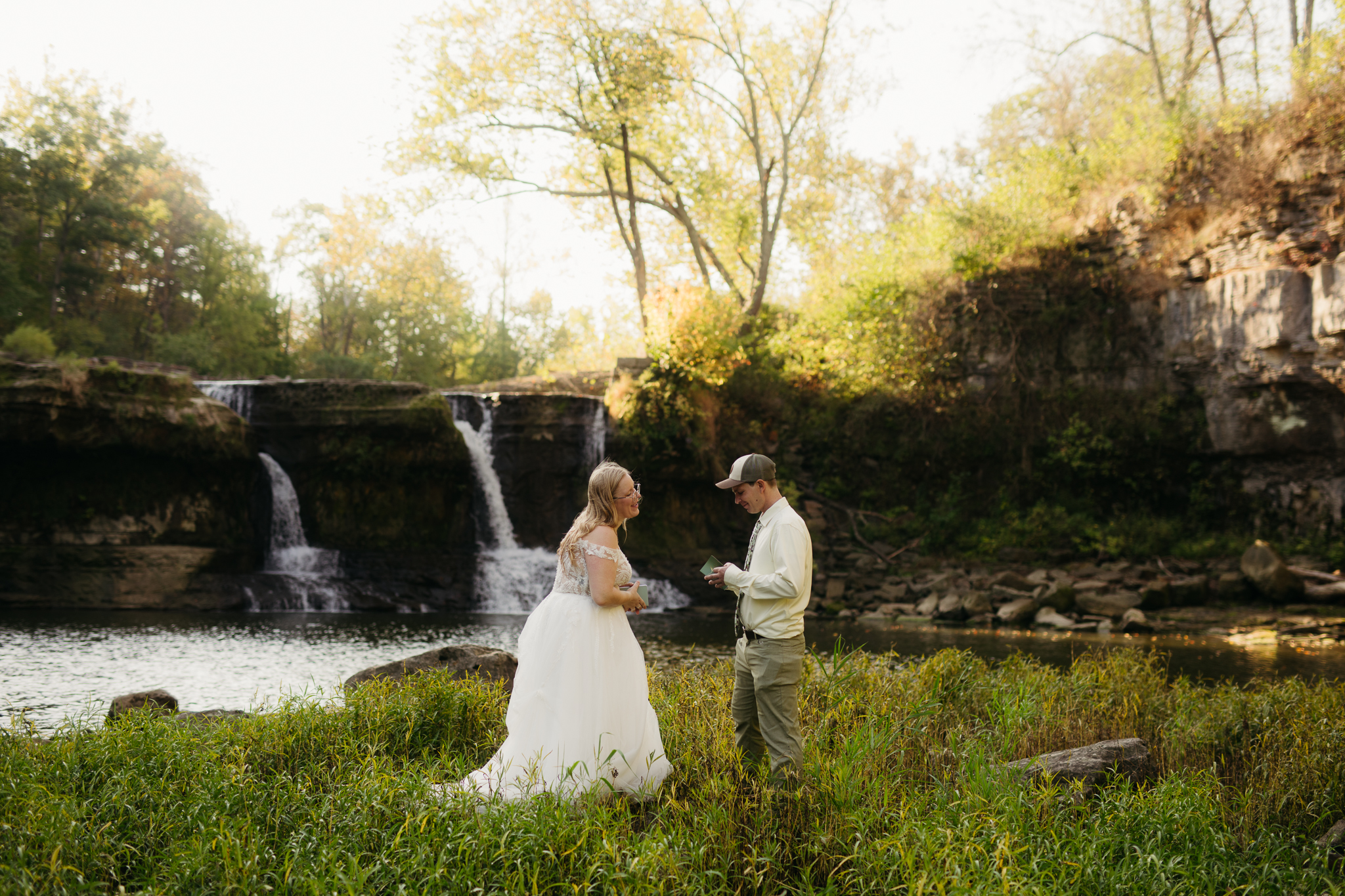 A Stunning Sunrise Waterfall Elopement at Cataract Falls, Indiana