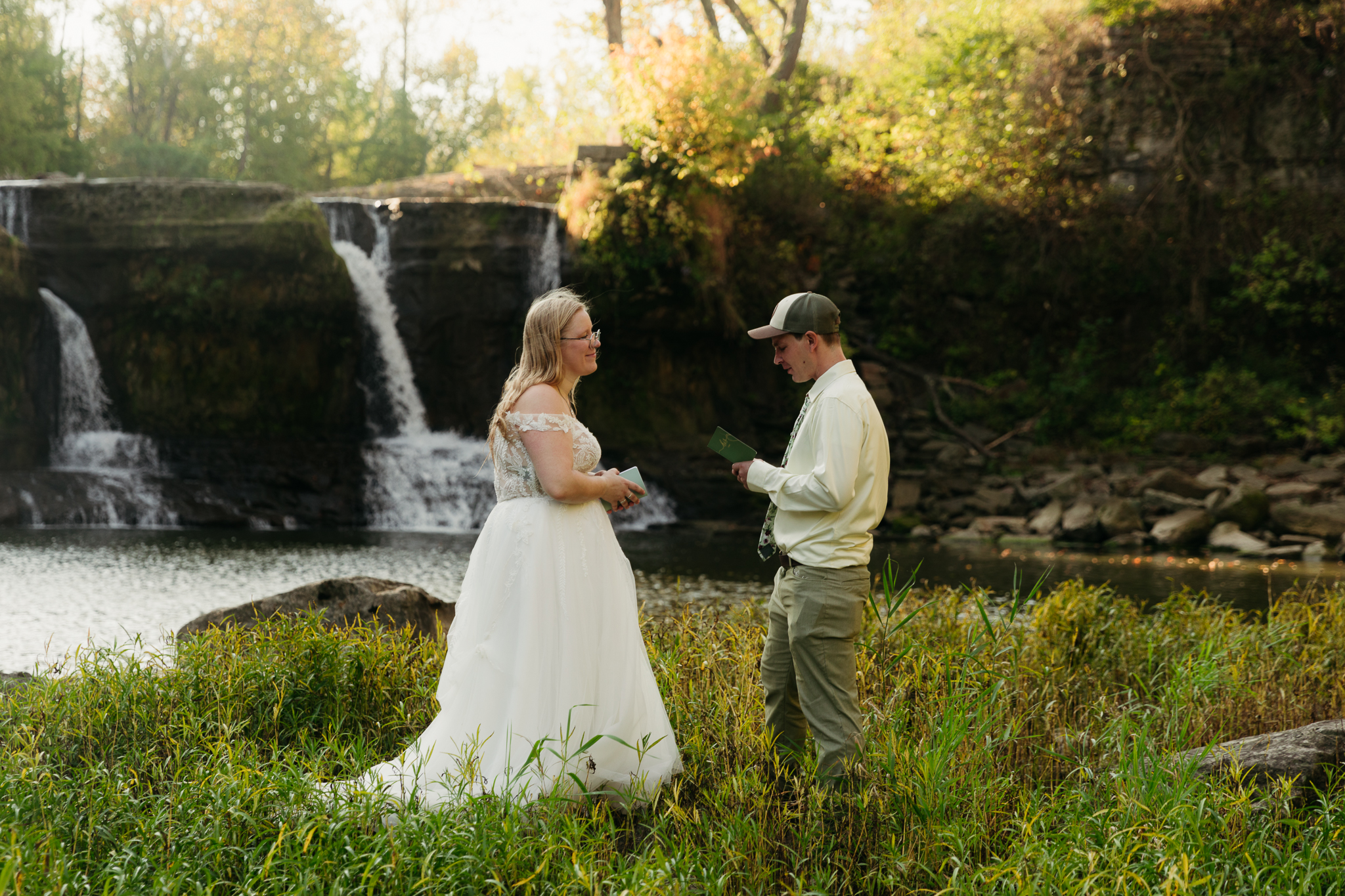 A Stunning Sunrise Waterfall Elopement at Cataract Falls, Indiana