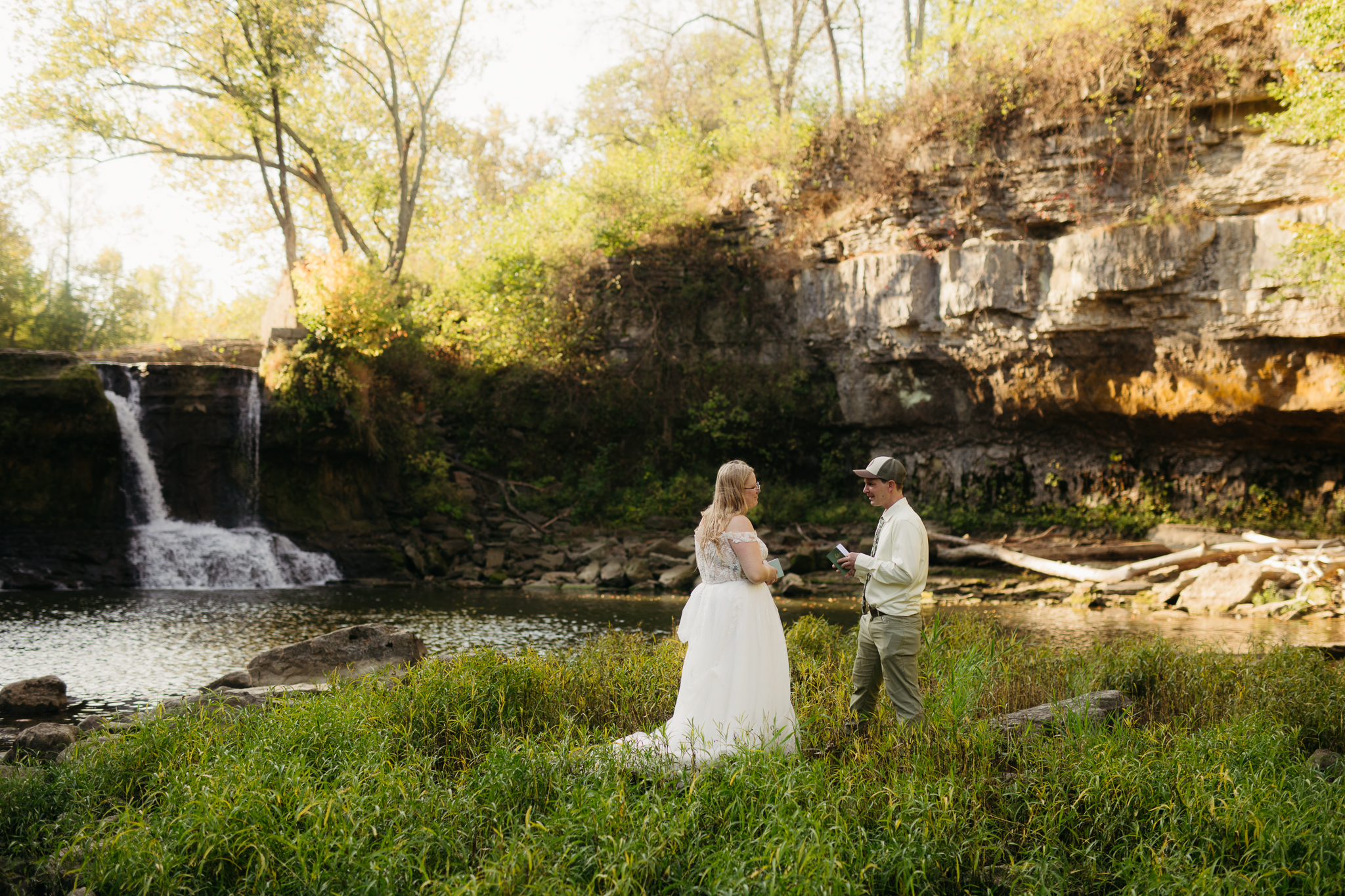 A Stunning Sunrise Waterfall Elopement at Cataract Falls, Indiana